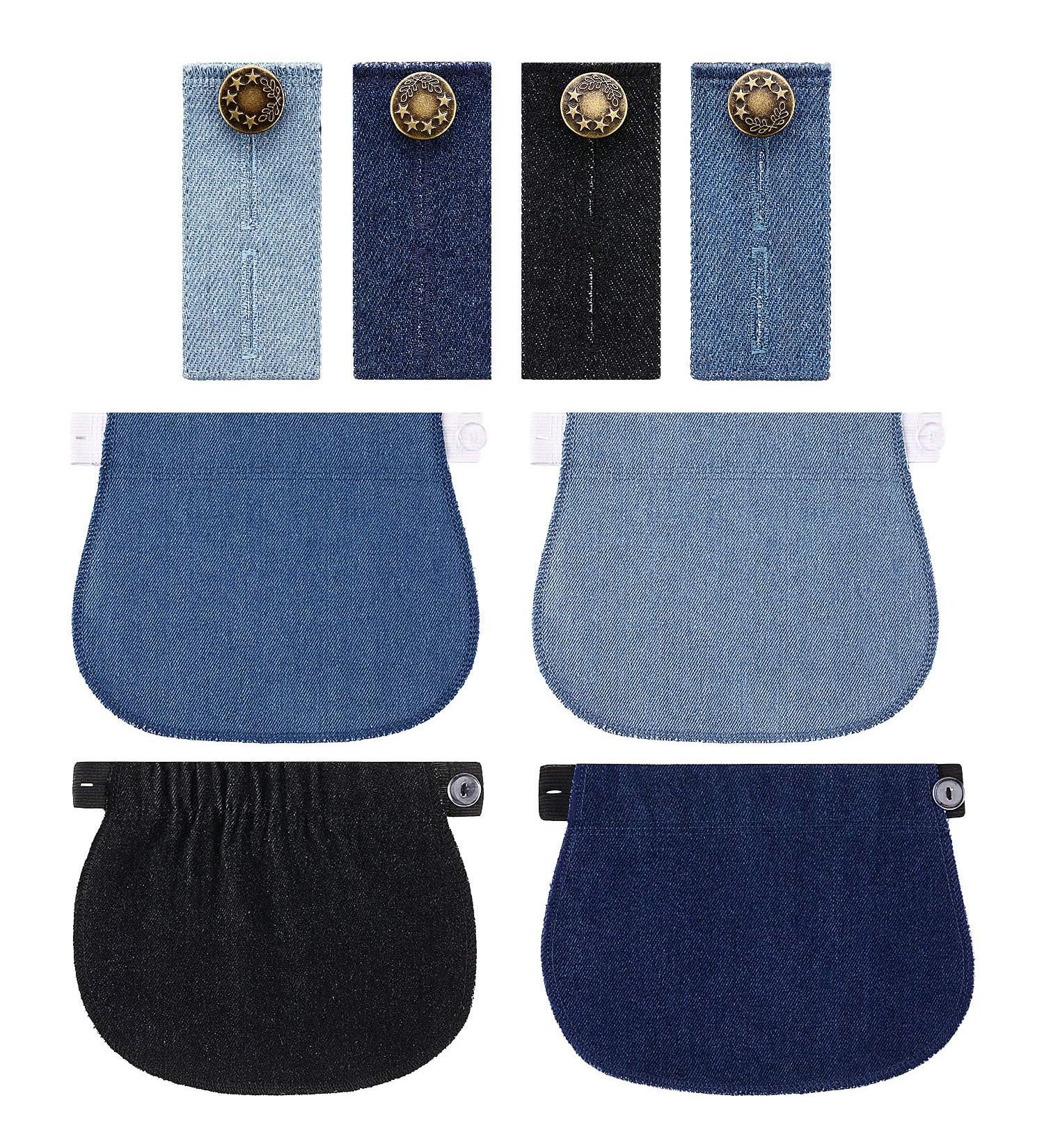 8-Piece Maternity Pants Extender Set for Pregnancy Women and Men - Elastic Button Extenders for Jeans and Trousers - Adjustable Waistband - Assorted Colors - Buy Online on GoSupps.com