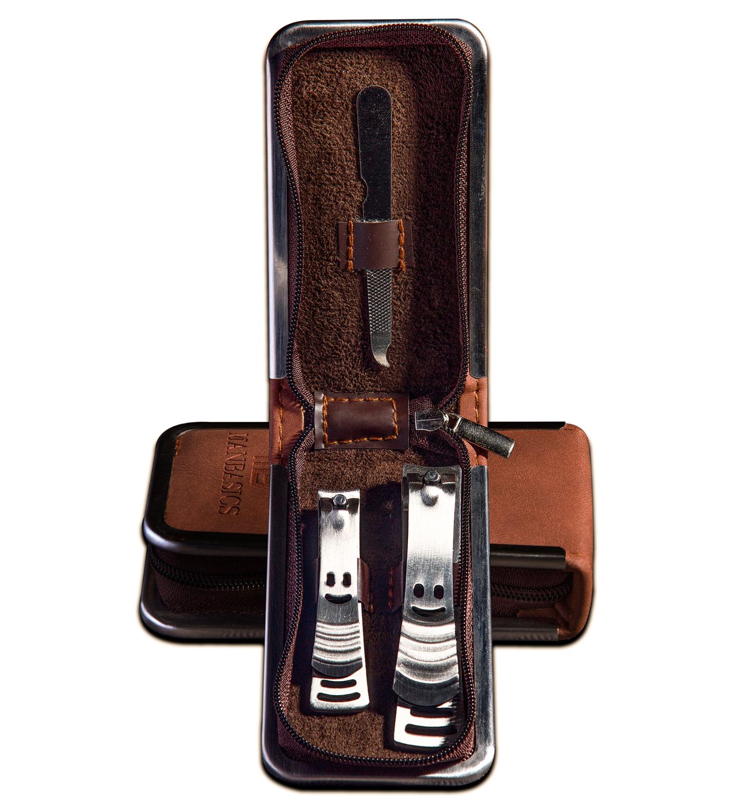 ManBasics Mens Nail Grooming Kit - Stainless Steel Nail Clippers Set for Men - Buy Online on GoSupps.com