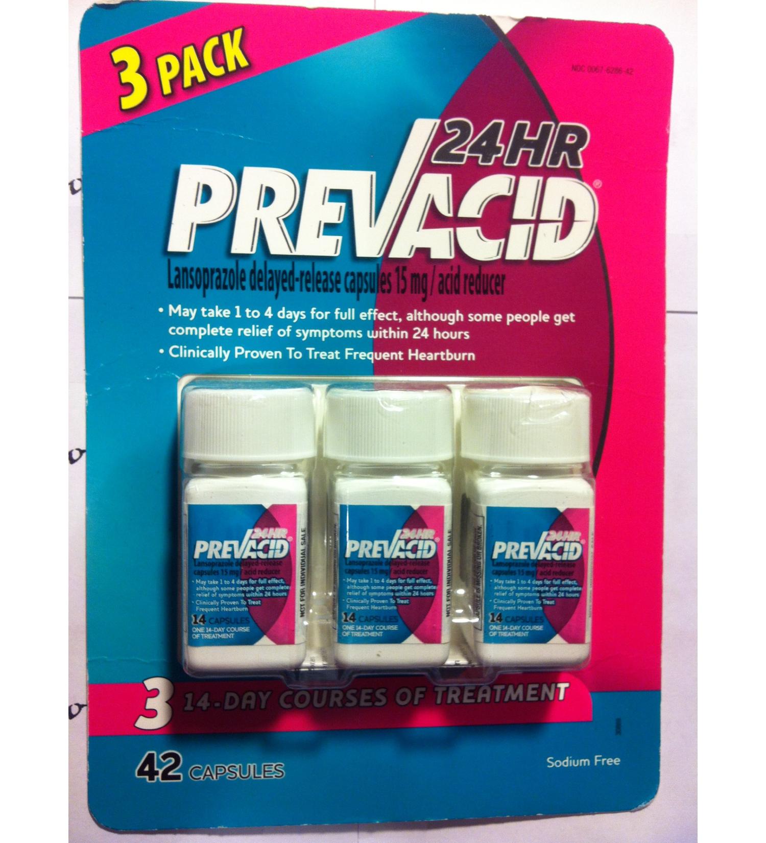 Prevacid 24hr Capsules 42ct - Pack of 3 (14 Count per Pack) | Fast Heartburn Relief - Buy Online on GoSupps.com
