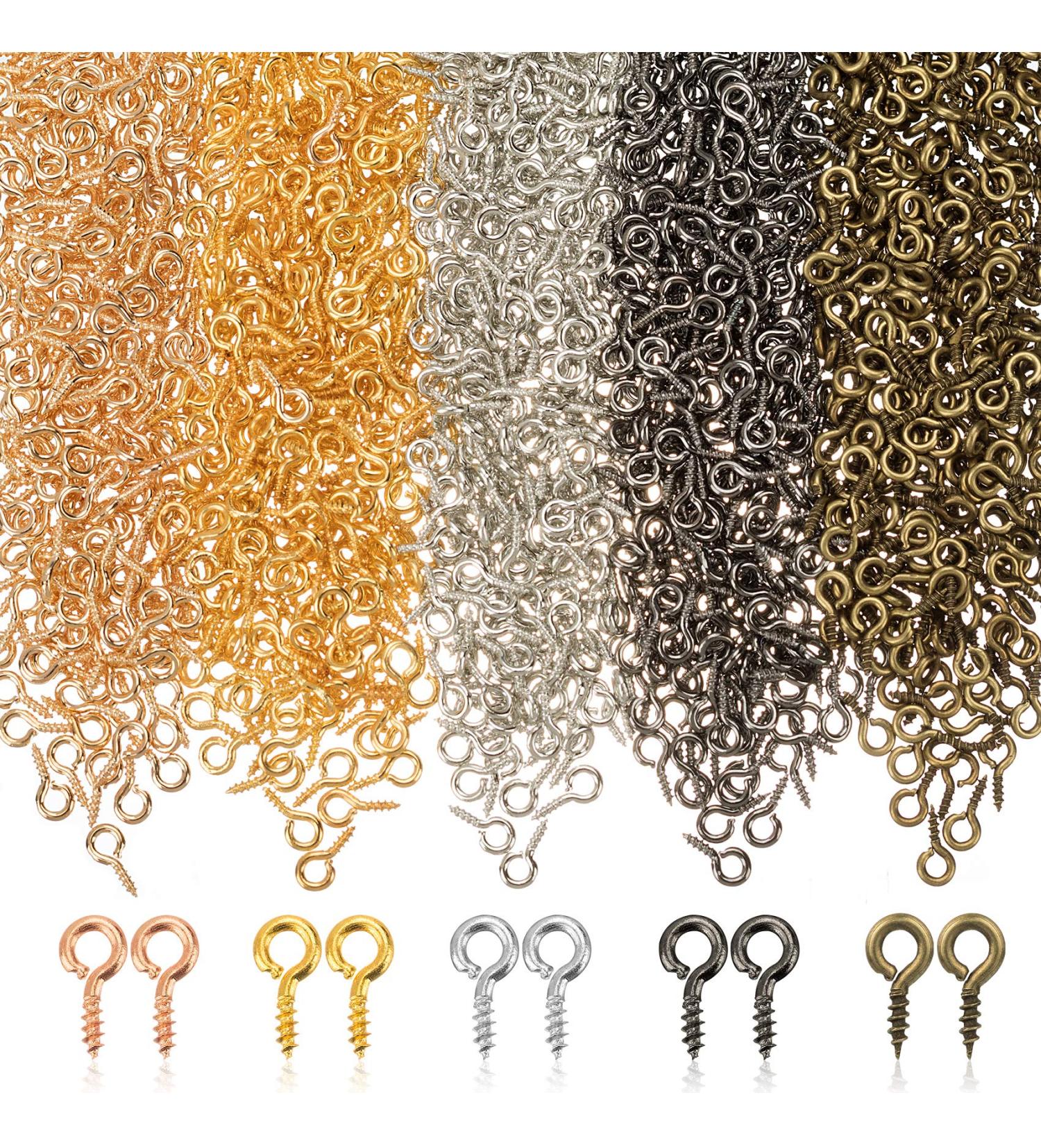 OIIKI 2000Pcs Screw Eye Pins - Small Metal Eye Pins Hooks for Jewelry Making - 5 Colors Mini Sturdy Eyelets Screw Threaded Clasps - DIY Arts Crafts - Resin - 4x8mm - Buy Online on GoSupps.com