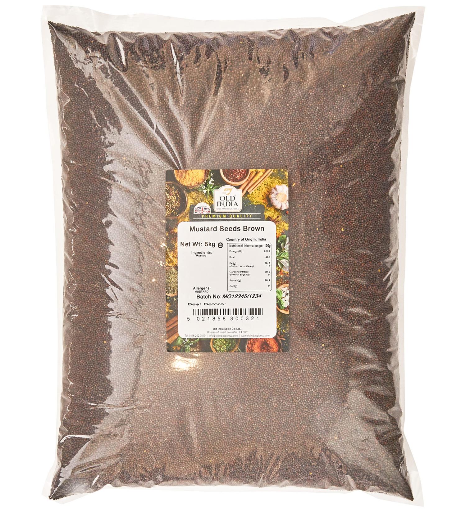 Old India Mustard Seeds Brown 5kg - High Quality Spice for Cooking - Pack of 1 - Buy Online on GoSupps.com