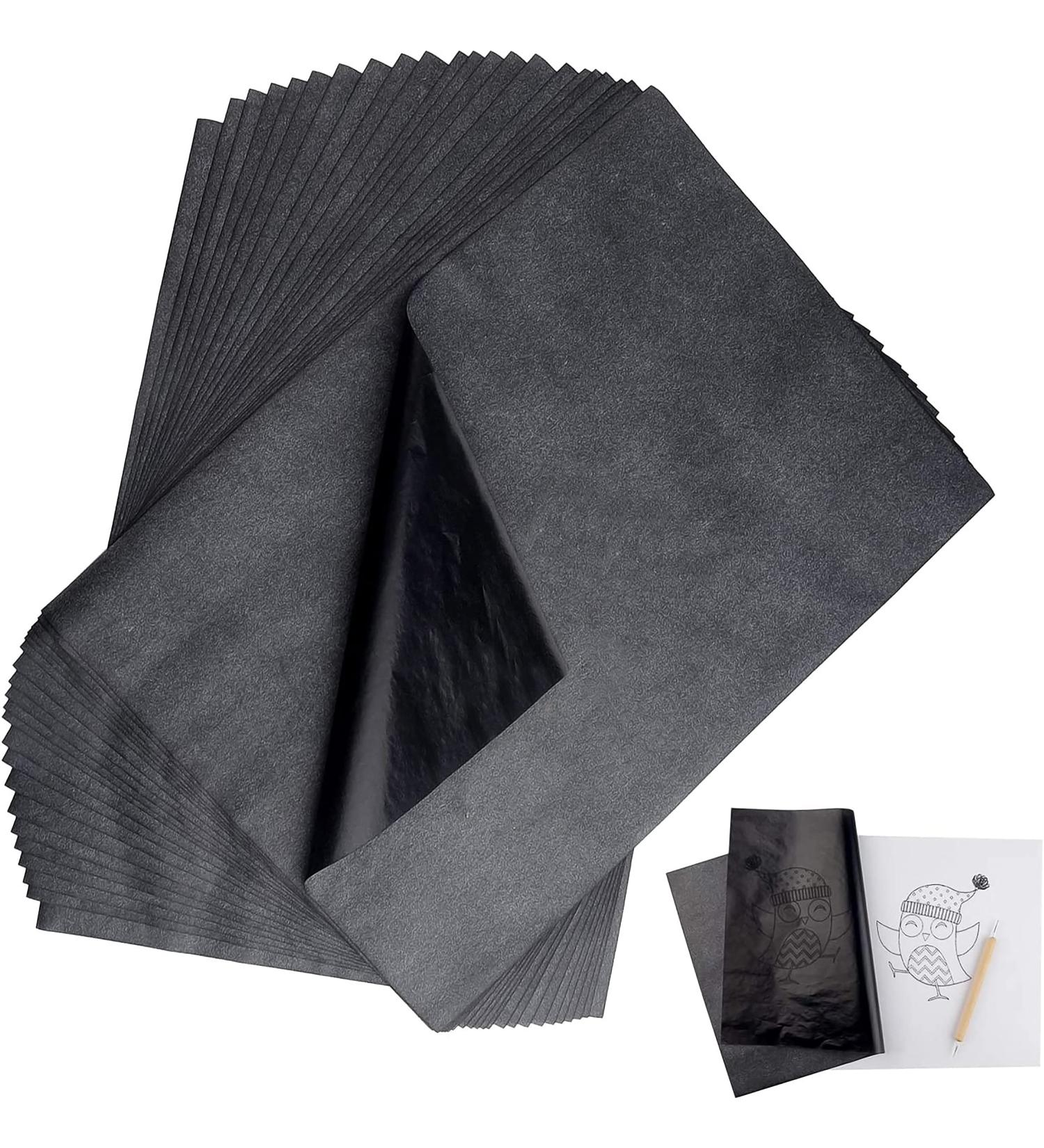 Paperzoid 30-Pack Carbon Paper for Tracing Patterns and Sketches - 8.5x11 Inches (A4 Size) Black - Premium Quality - Buy Online on GoSupps.com