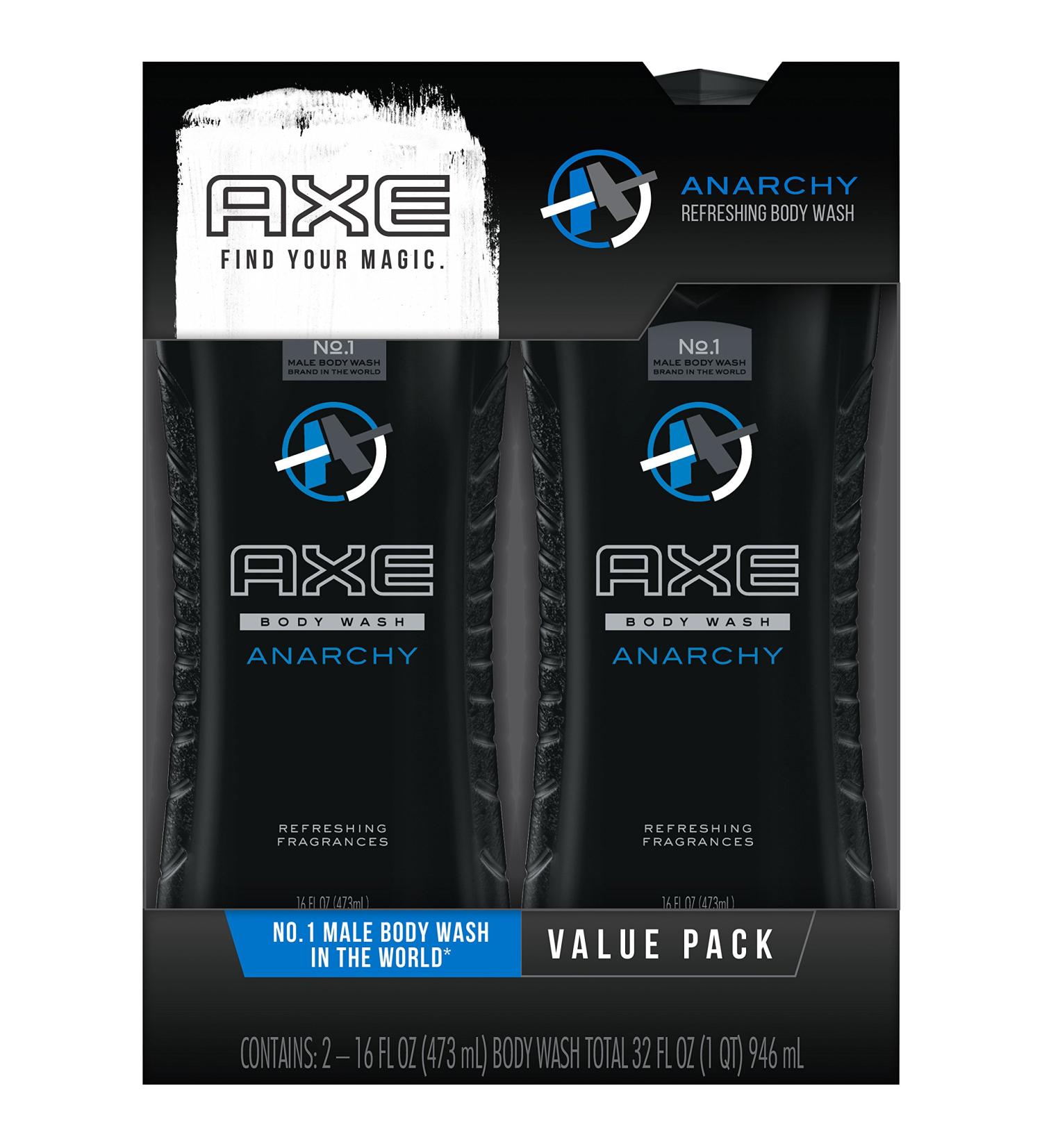 AXE Men's Body Wash Anarchy 16 Fl Oz (Pack of 2) - Energizing Scent - Buy Online on GoSupps.com