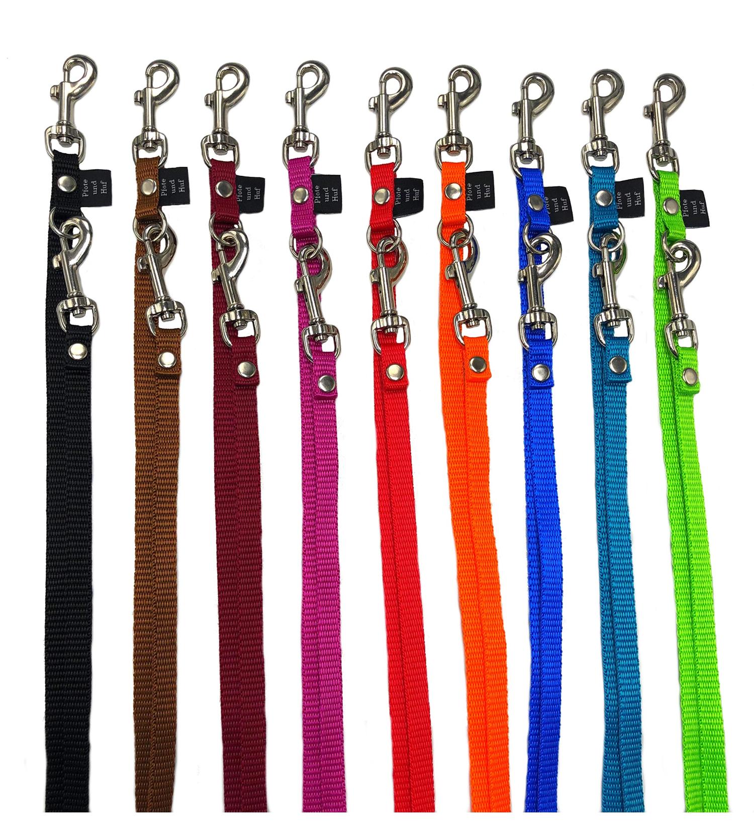 Elropet dog leash small dogs mini double linen 3/4/5 times adjustable 2m-5m 10mm (2m 3 times adjustable neon green) 2m 3-way adjustable neon green