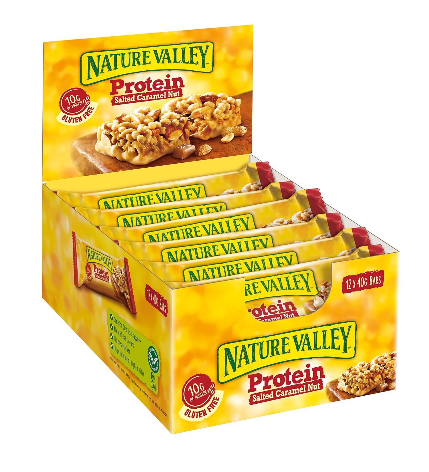 Nature Valley Protein Salted Caramel Nut 12-Pack | High-Protein Snack Bars - Ideal for Energy on the Go - Buy Online on GoSupps.com