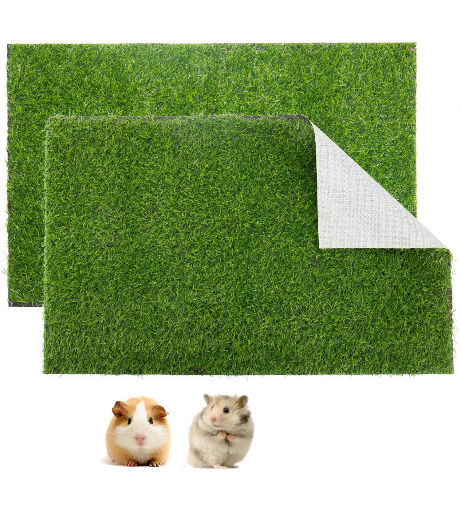 Artificial Grass Guinea Pig Pee Pad Combo - Set of 2 | 15.7x23.6 Inch Training Turf for Small Pets - Buy Online on GoSupps.com