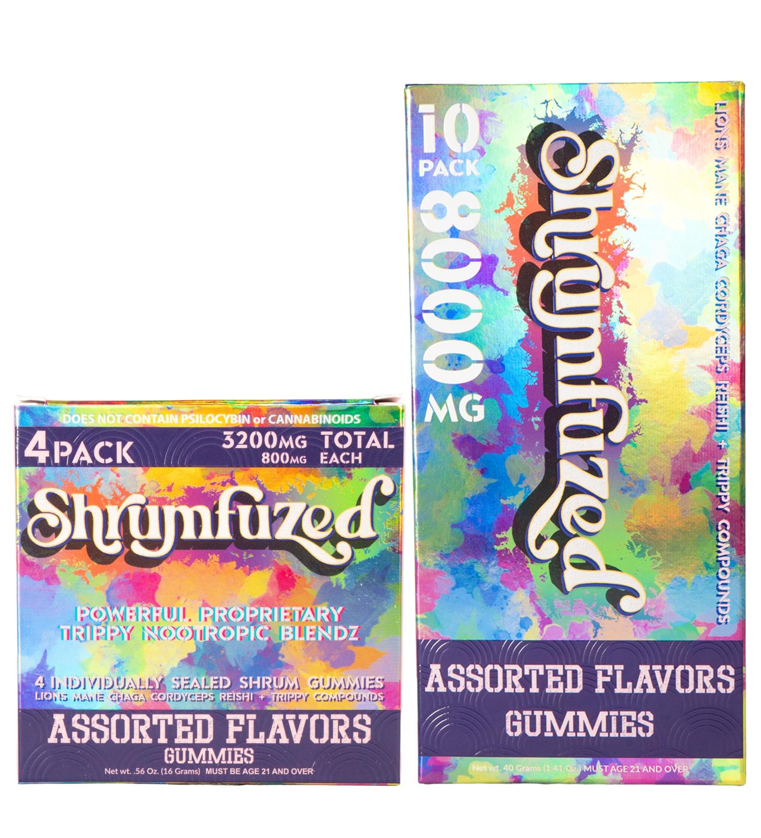 Shrumfuzed - Proprietary Nootropic Gummy 8000mg - Lion's Mane Reishi Chaga and Cordycep Nootropic Tripee Mushroom Blend (4 Assorted) - Buy Online on GoSupps.com