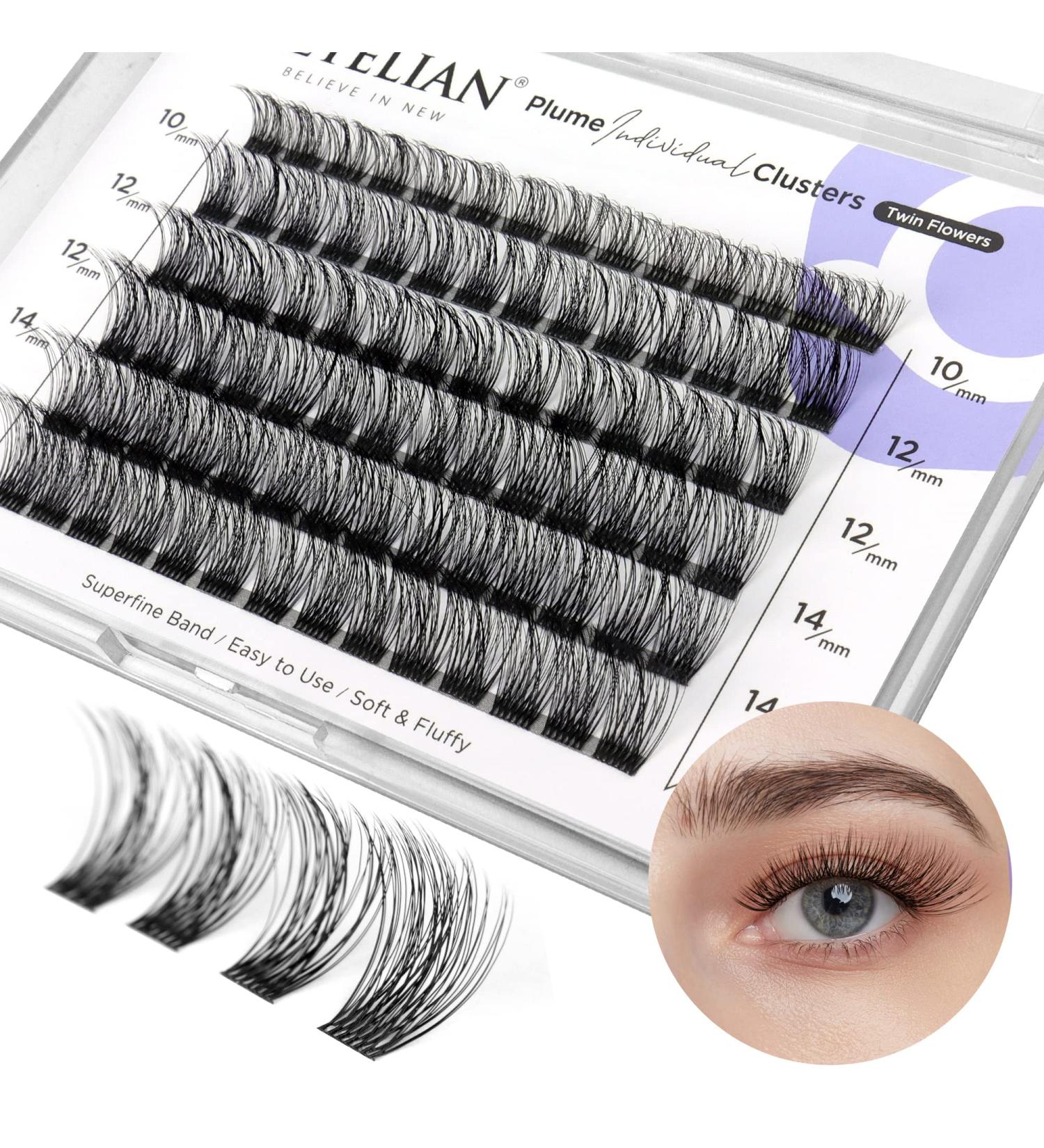 Beyelian D+ Curl Cluster Eyelashes | 84 PCs 0.07mm Mixed DIY Extensions | Super Thin Black Band - Perfect for Home Use - Buy Online on GoSupps.com