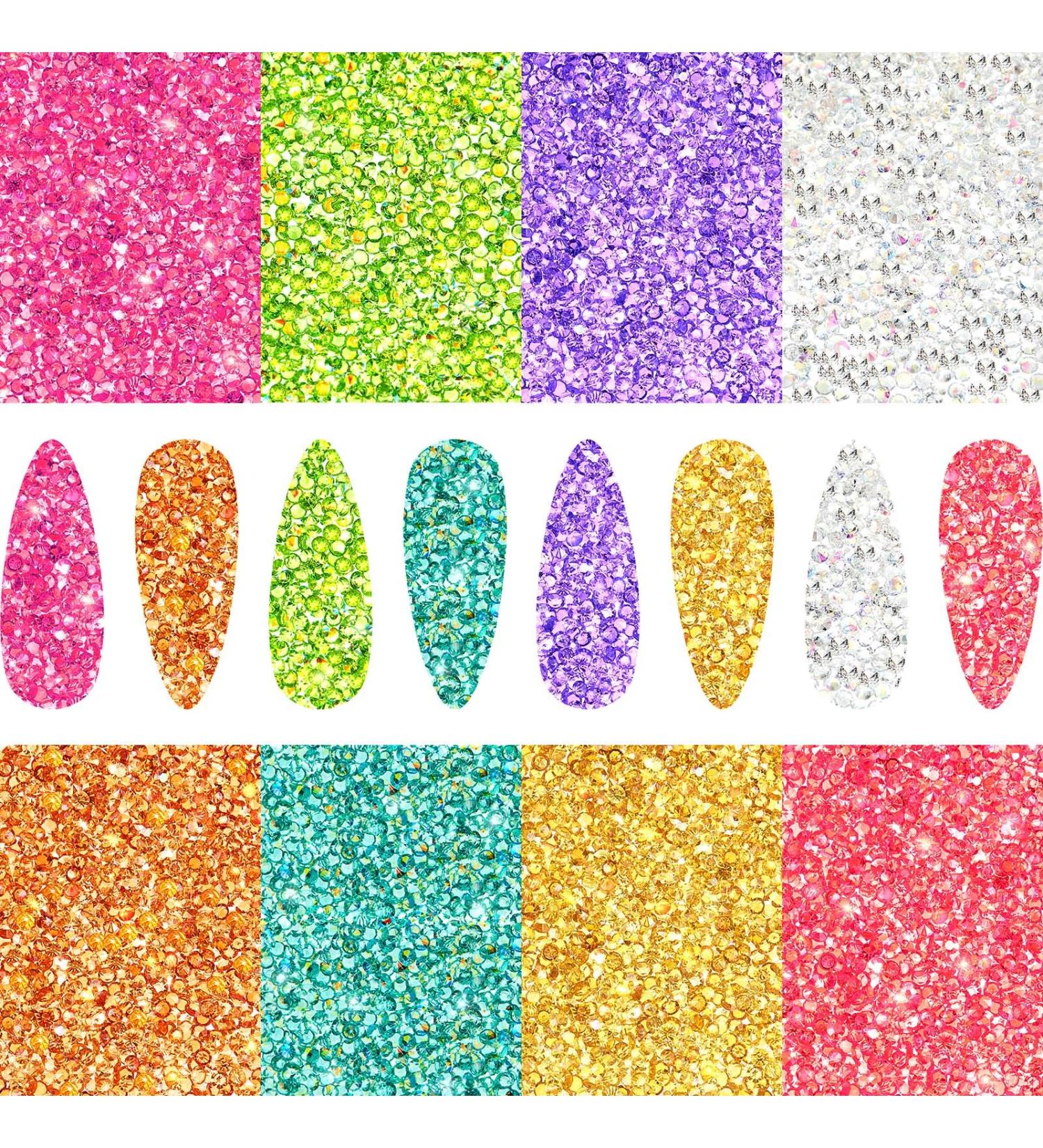11520 Piece Ultra Mini Micro Diamond Rhinestones for Nail Art, Makeup, Phone, Hair Clips - Pastel Color Tiny Crystals 0.047-0.051 Inch - DIY Craft Supply - Buy Online on GoSupps.com