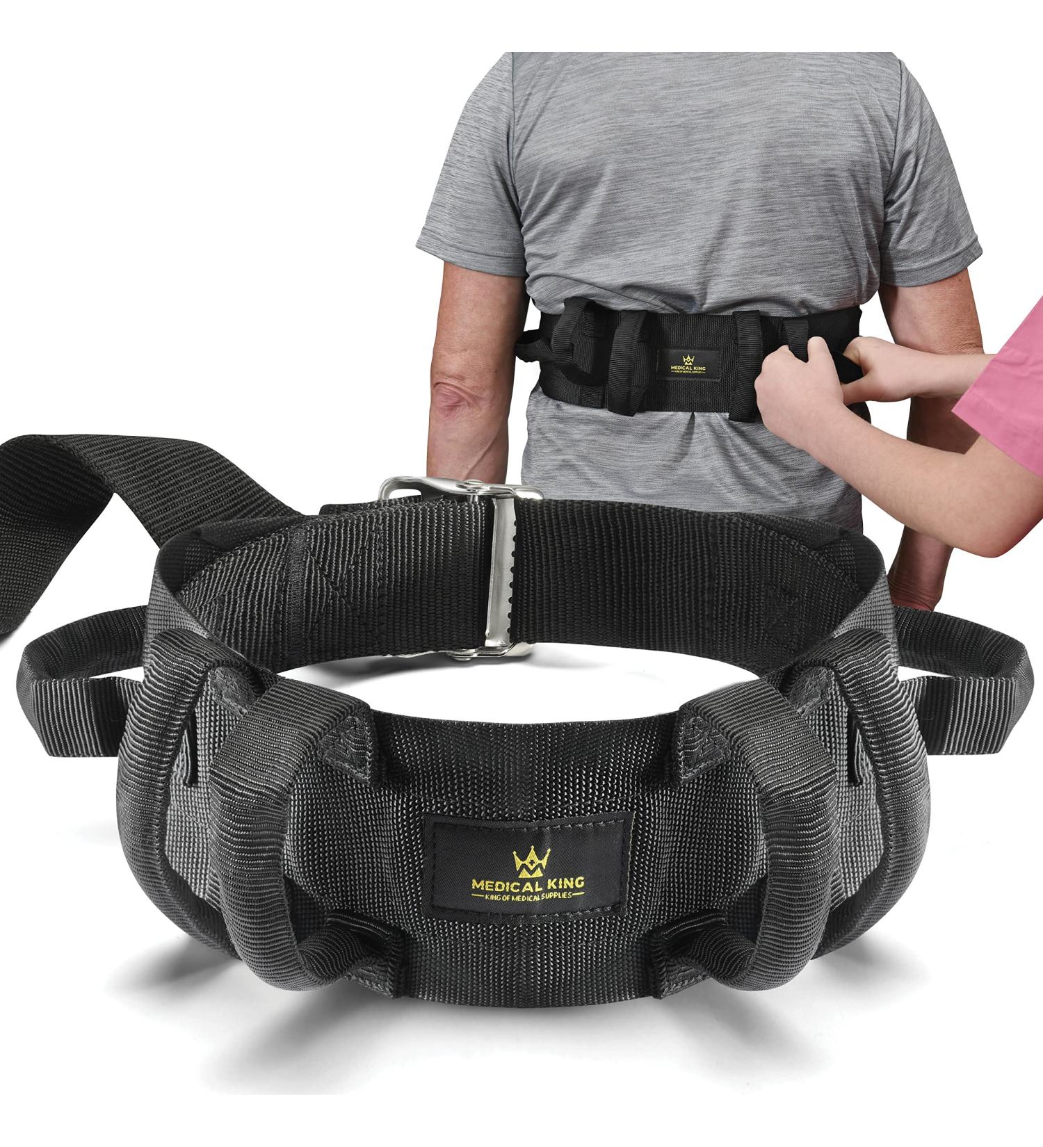 Transfer Belt Fle to Unlock - 50 Holds Up to 500 LBS - Lifting Seniors Gait Belt with 6 Handles - Ideal for Elderly Therapy - Easy Buckle by Medical King - Buy Online on GoSupps.com