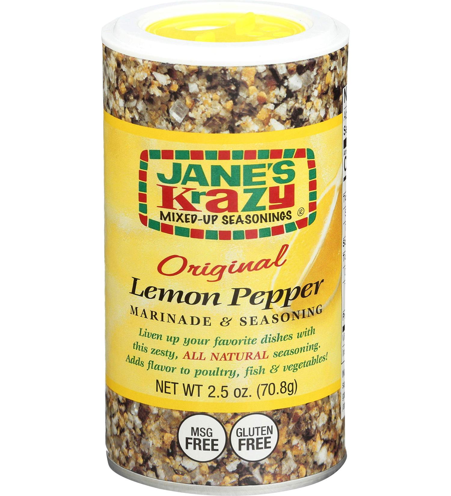 Jane's Krazy Seasonings Lemon Pepper Marinade & Seasoning - 2.5 oz - Flavorful Mixed-Up Spice Blend - Buy Online on GoSupps.com
