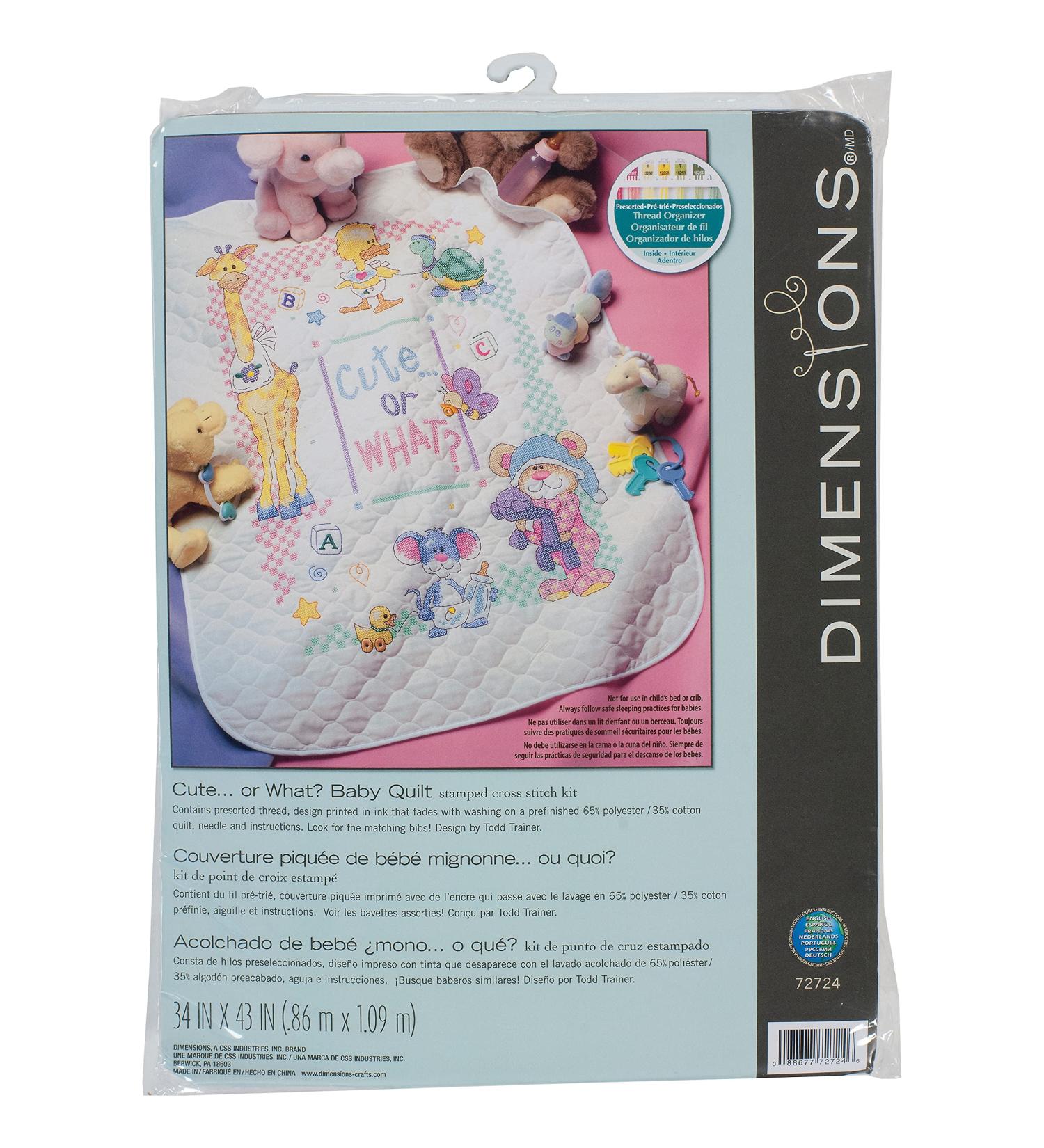 Cute or What Stamped Cross Stitch DIY Baby Quilt - 34x43 Dimensions - Buy Online on GoSupps.com