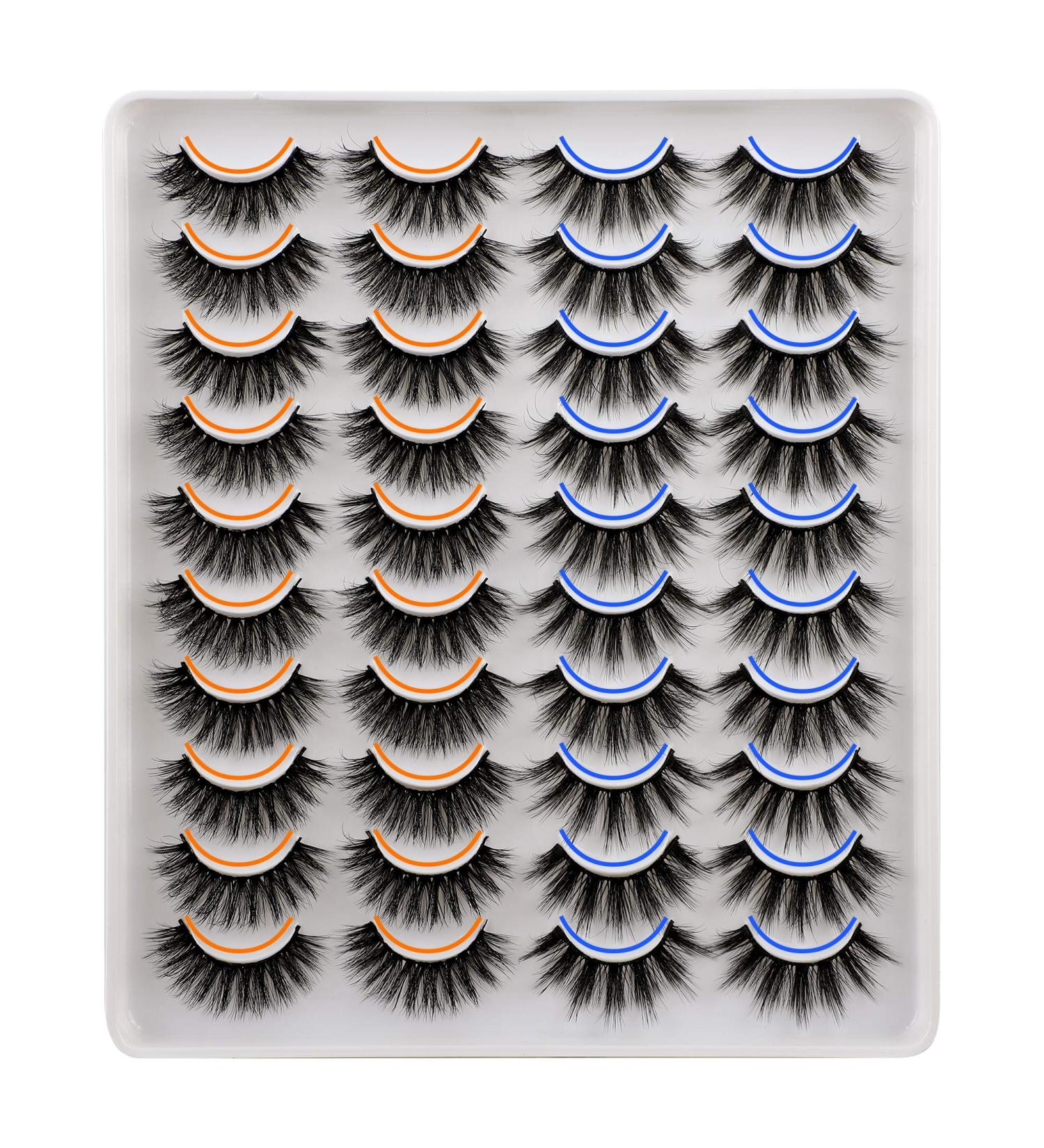JIMIRE 20 Pairs Mixed Fluffy & Natural Volume False Eyelashes - Wispy Faux Mink Lashes Pack - Buy Online on GoSupps.com