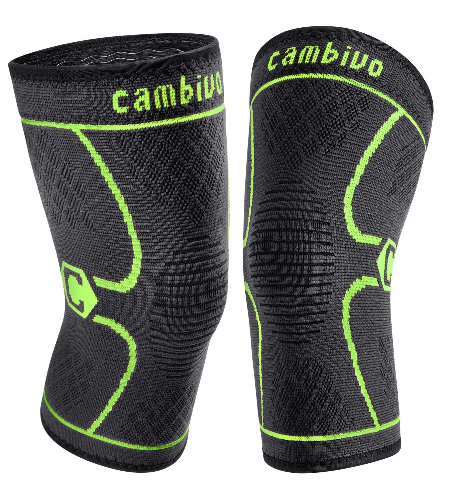 Buy Cambivo 2x Kniebandage for Women - Orthopedic Knee Support for Meniscus Tear ACL Arthritis | Ideal for Running Hiking Sports - Black/Green - Buy Online on GoSupps.com