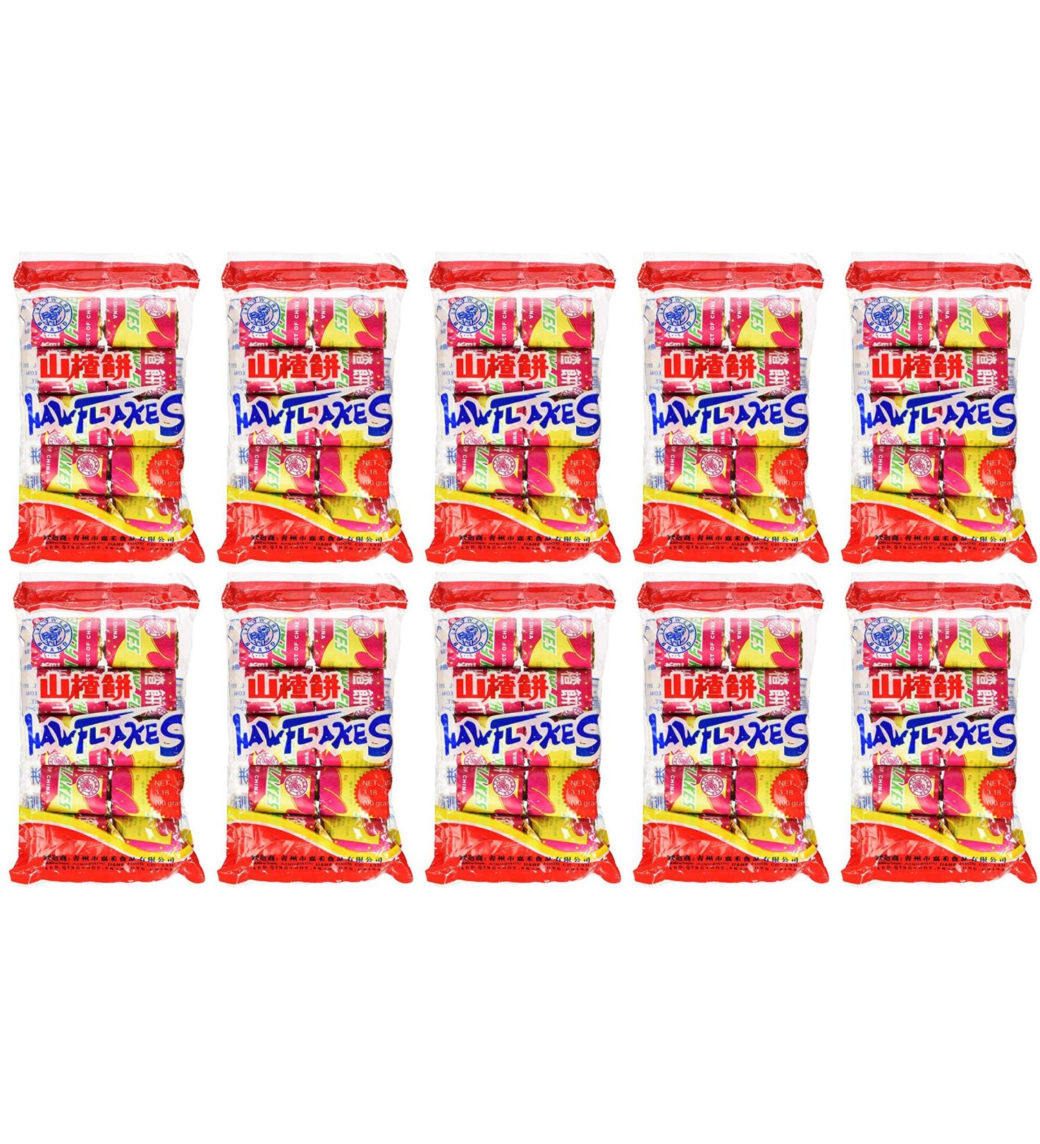 Haw Flakes 3.18 Oz / 90 G (Pack of 10) - Delicious Chinese Fruit Snack - Buy Online on GoSupps.com