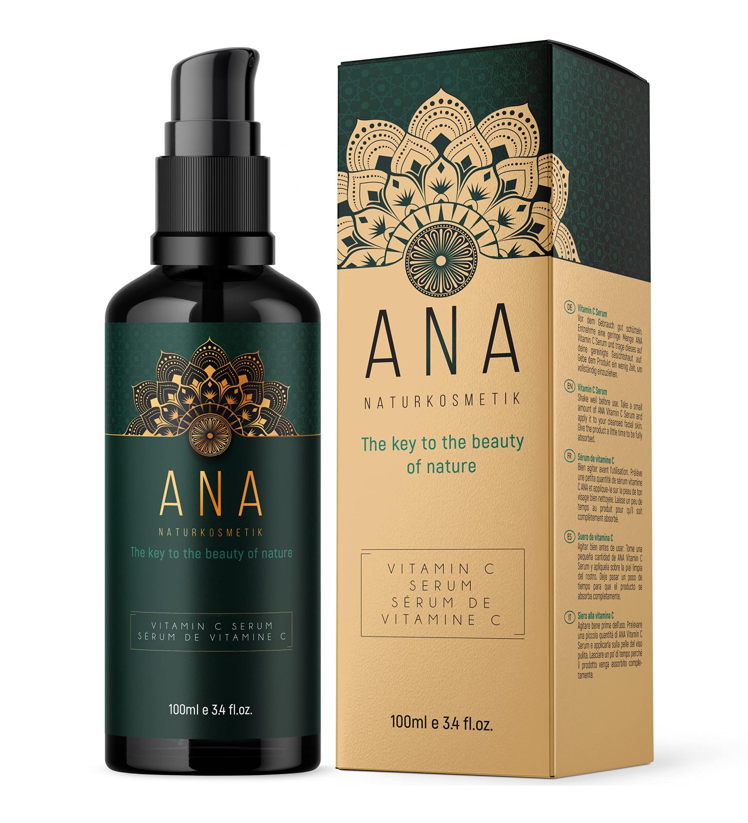Buy Vegan Vitamin C Serum 100ml - Revitalizing Anti-Aging Face Serum with Hemp Oil & HGA Booster - Ana Natural Cosmetics - International Shipping - Buy Online on GoSupps.com
