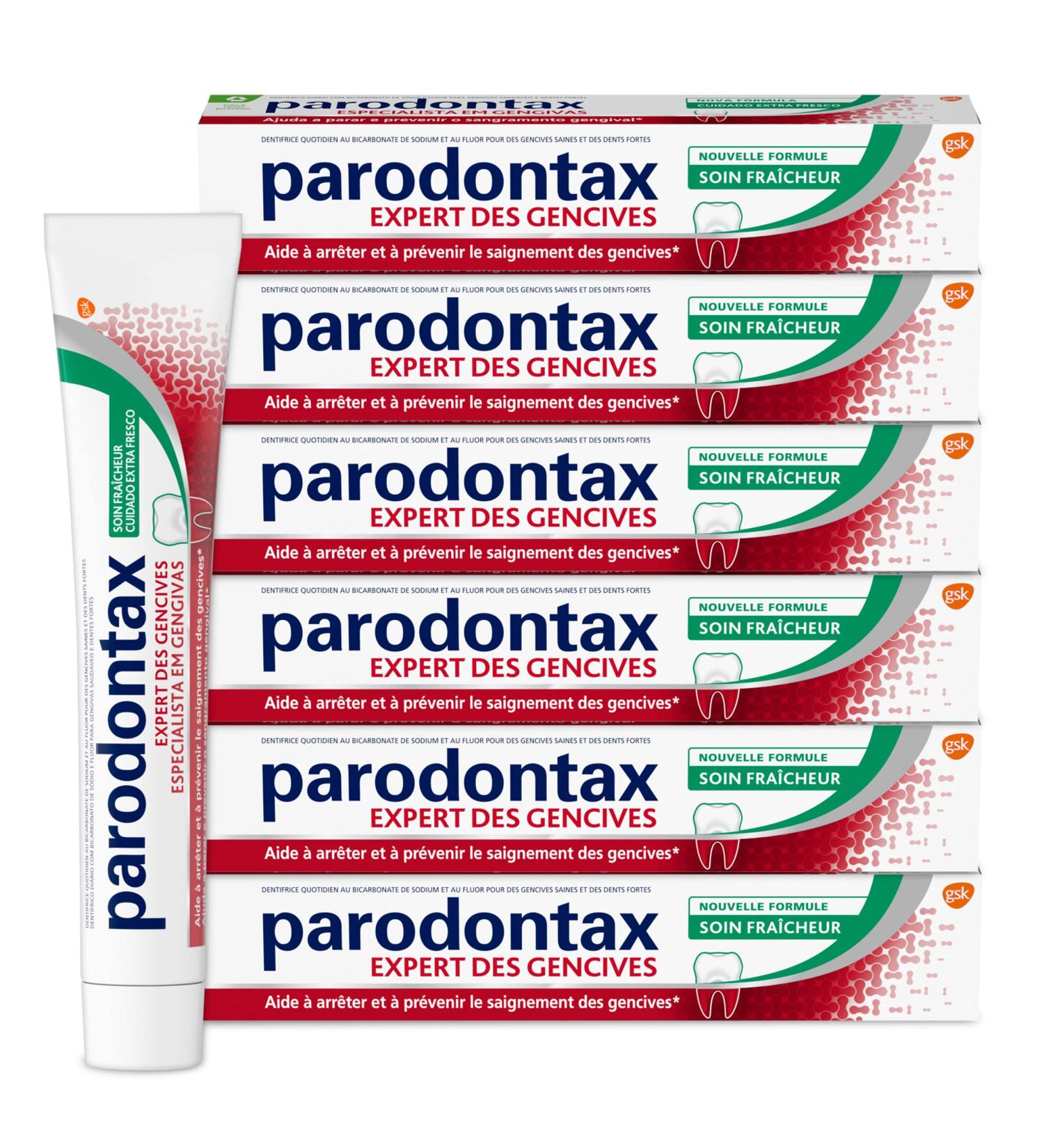 Parodontax Fresh Care Toothpaste Anti-Tartar Action Helps Stop and Prevent Bleeding Gums Improved Taste Pack of 6x75ml - Buy Online on GoSupps.com