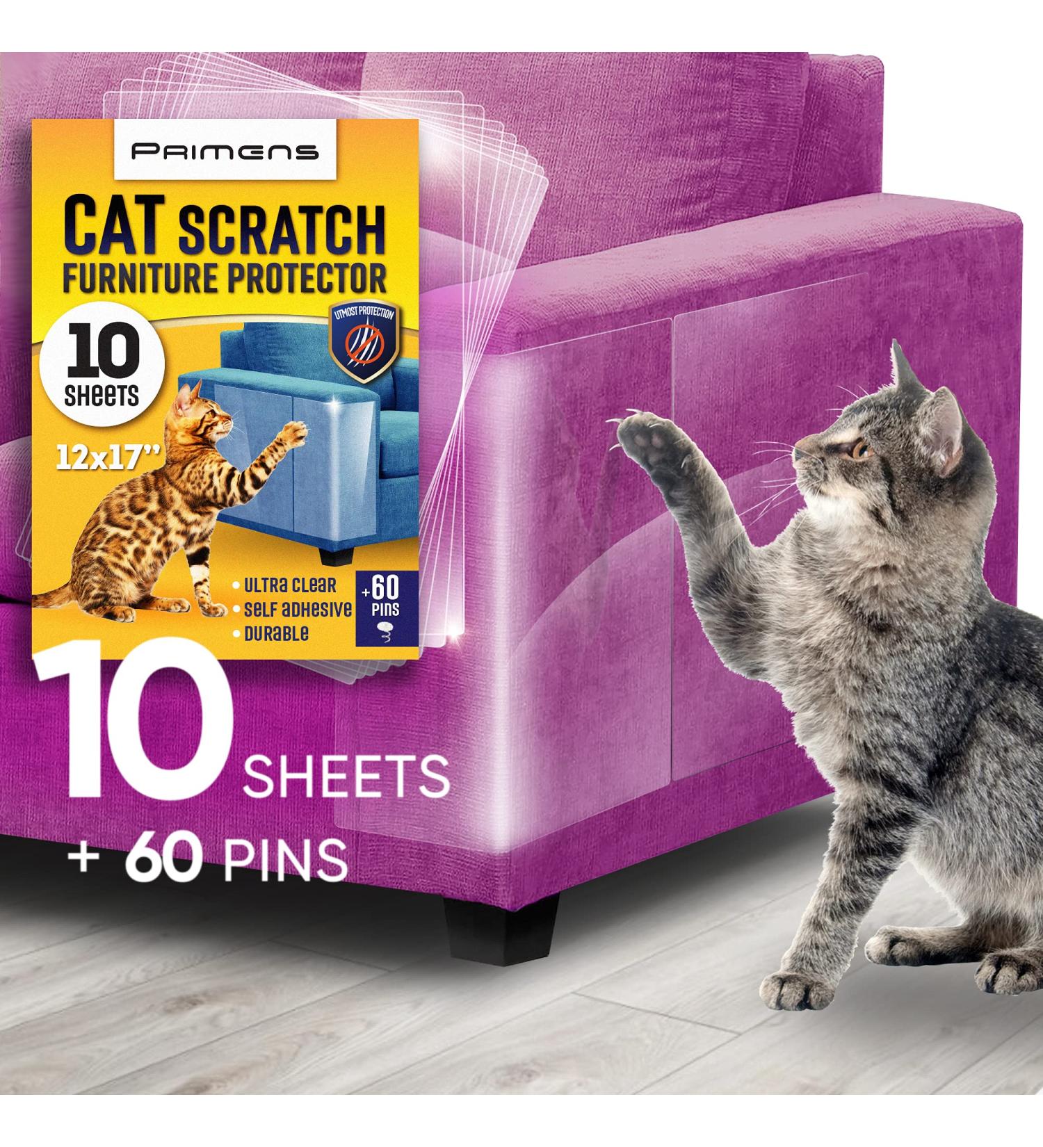 Cat Scratch Deterrent Furniture Protectors - Heavy Duty Sofa & Door Guards | Anti-Scratch Couch Tape for Cats | Corner & No Scratch Pet Protectors (12x17 inch) - Buy Online on GoSupps.com