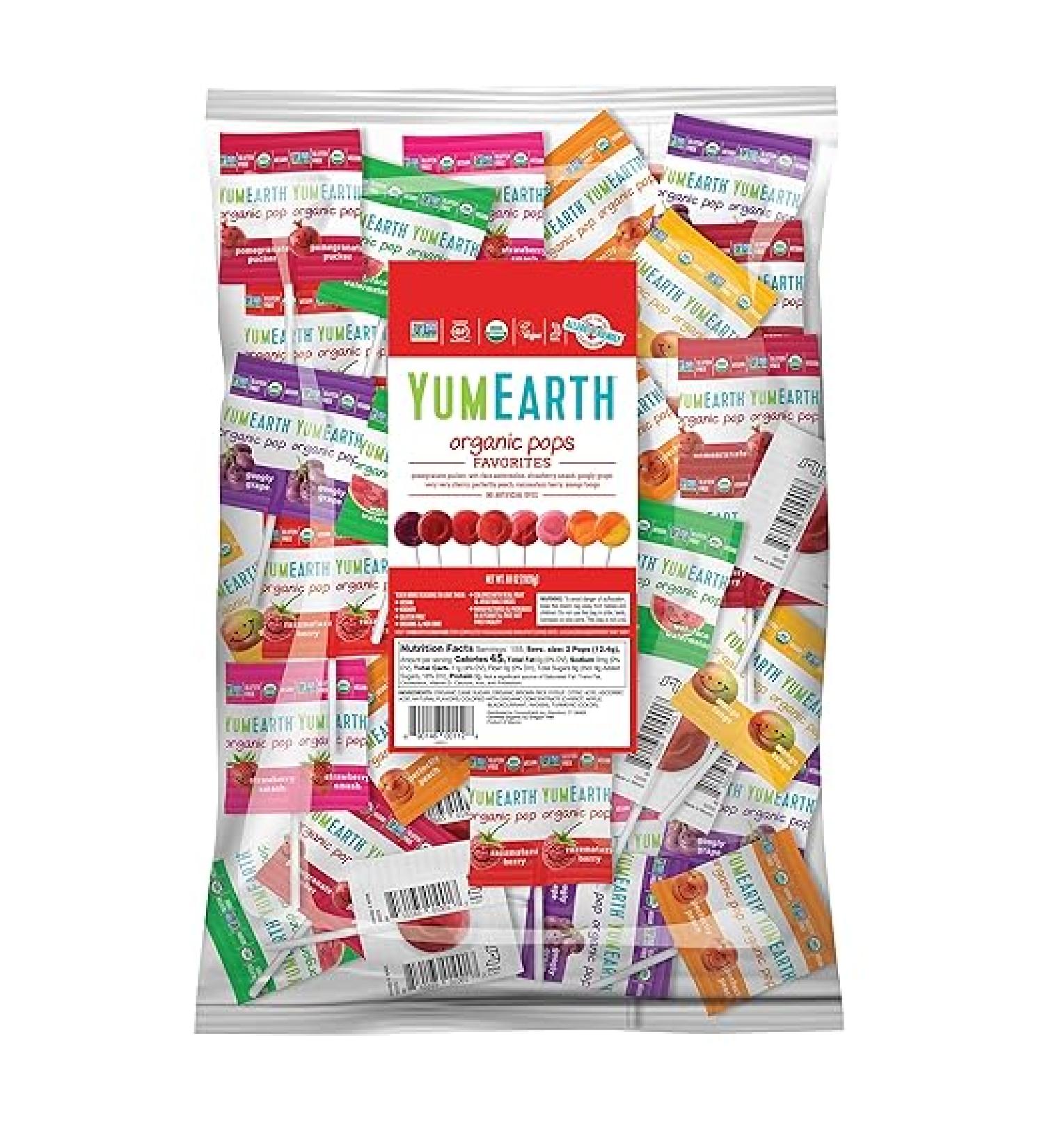 YumEarth Organic Pops Variety Pack  300+ Fruit Flavored Favorites Lollipops Allergy Friendly Gluten Free Non-GMO Vegan No Artificial Flavors or Dyes - Buy Online on GoSupps.com