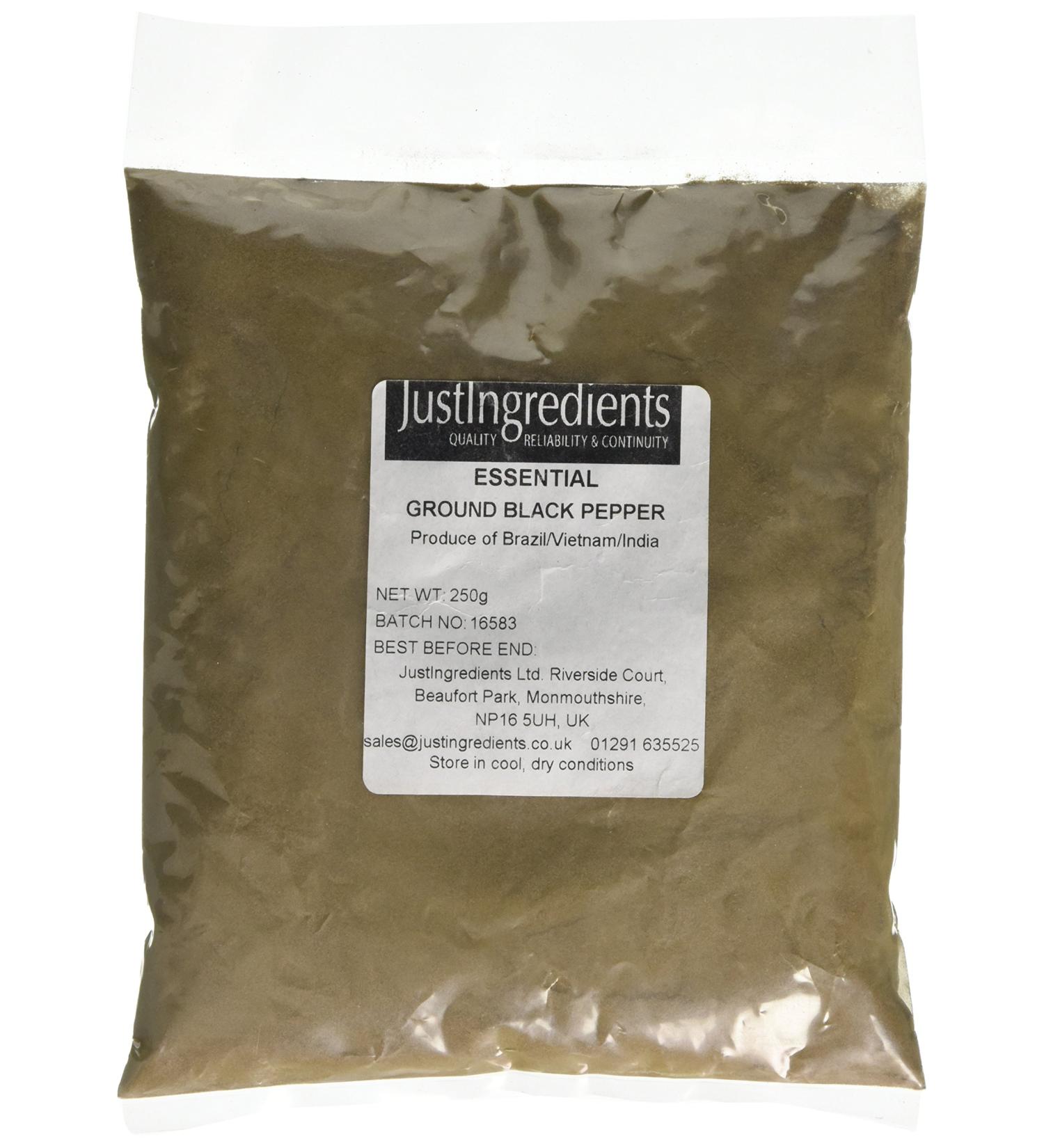 JustIngredients Essentials Black Pepper Ground 250 g - Buy Online on GoSupps.com