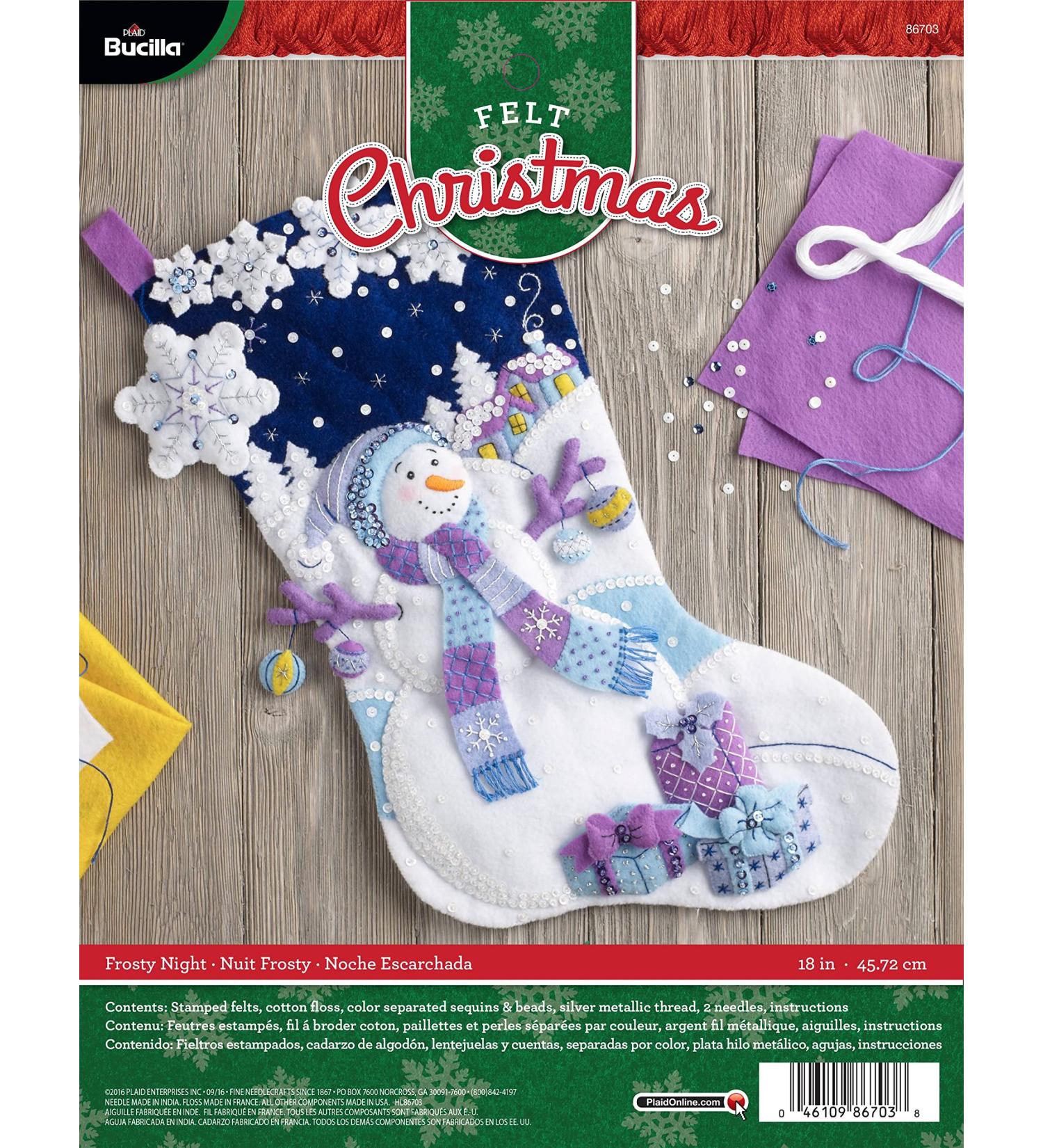 Bucilla Frosty Night 18-Inch Felt Applique Stocking Kit - Buy Online on GoSupps.com