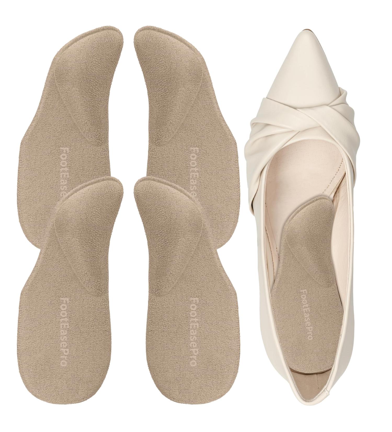 Arch Support Inserts for Plantar Fasciitis Relief - Gel Heel Cushions for Men & Women - Beige Small - Buy Online on GoSupps.com