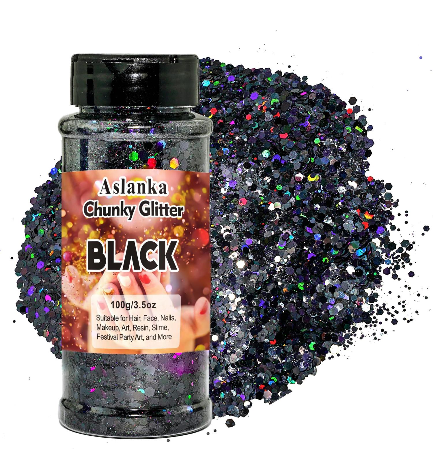 Holographic & Black Glitter for Face Body Nails | Premium Makeup & DIY Sparkle - Buy Online on GoSupps.com