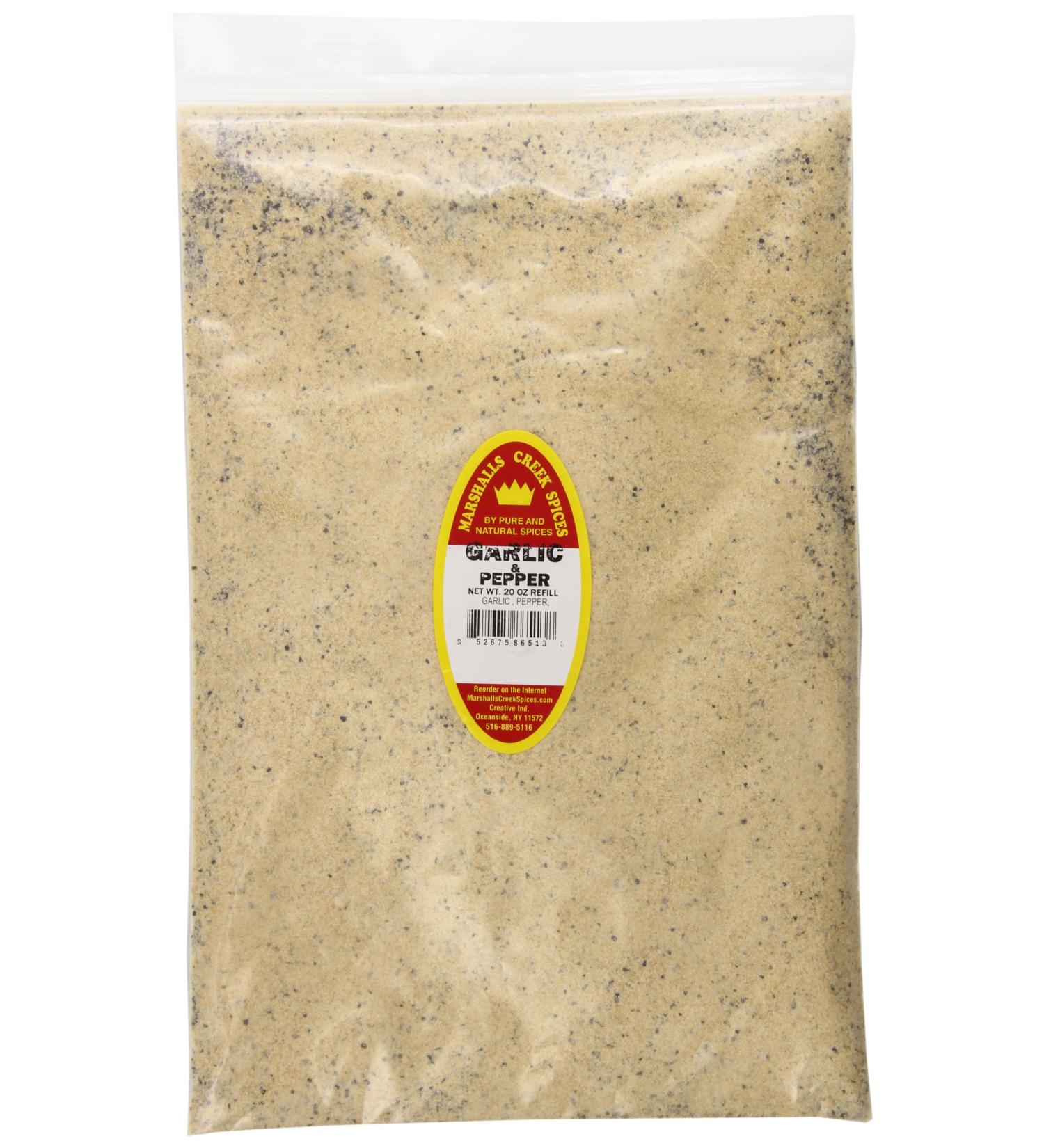 Marshalls Creek Spices Refill Pouch Garlic and Pepper Seasoning XL 20 Ounce - Buy Online on GoSupps.com