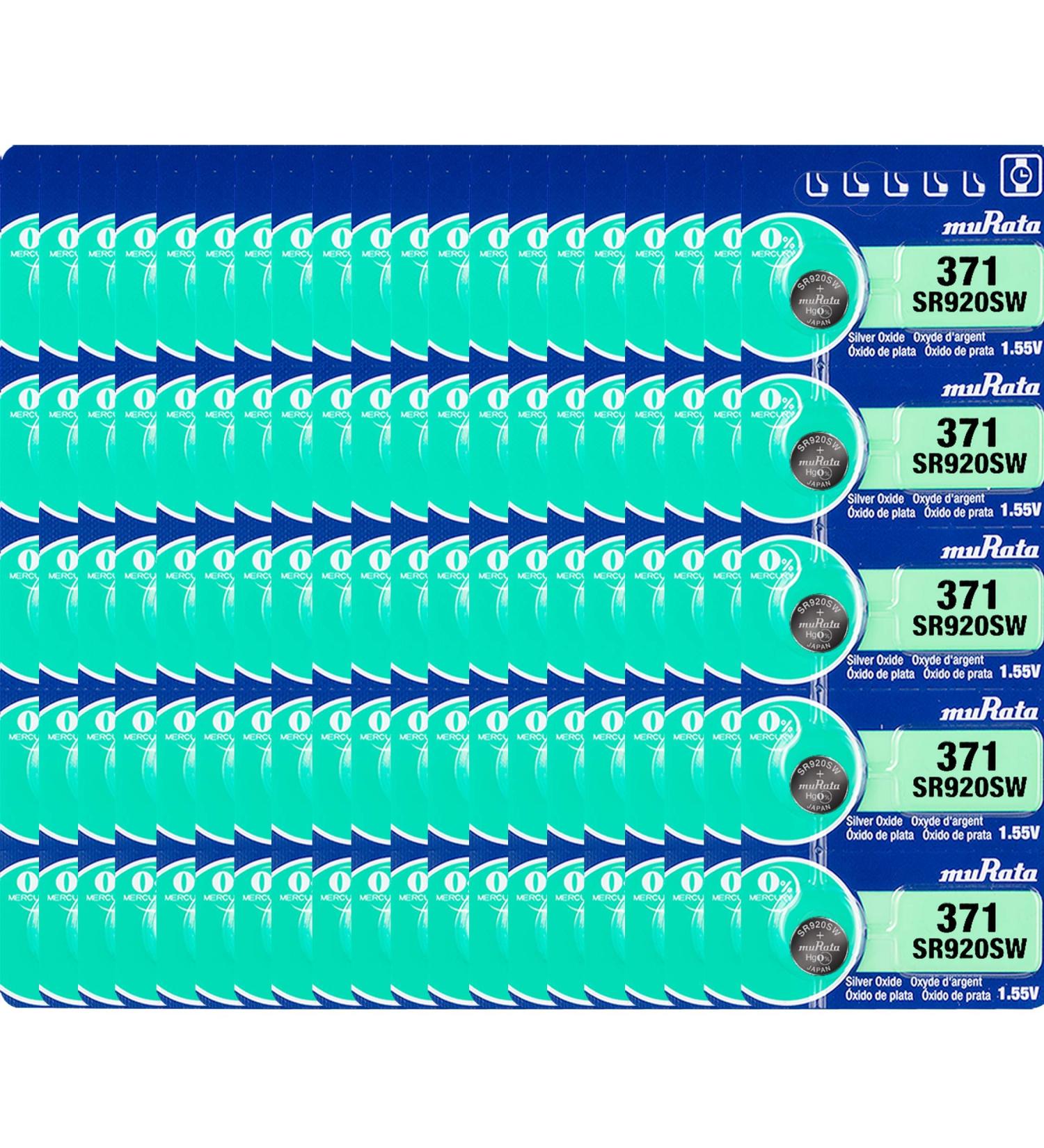 Murata 371 Battery SR920SW - 1.55V Silver Oxide Watch Button Cell (100 Pack) - International Shipping Available - Buy Online on GoSupps.com