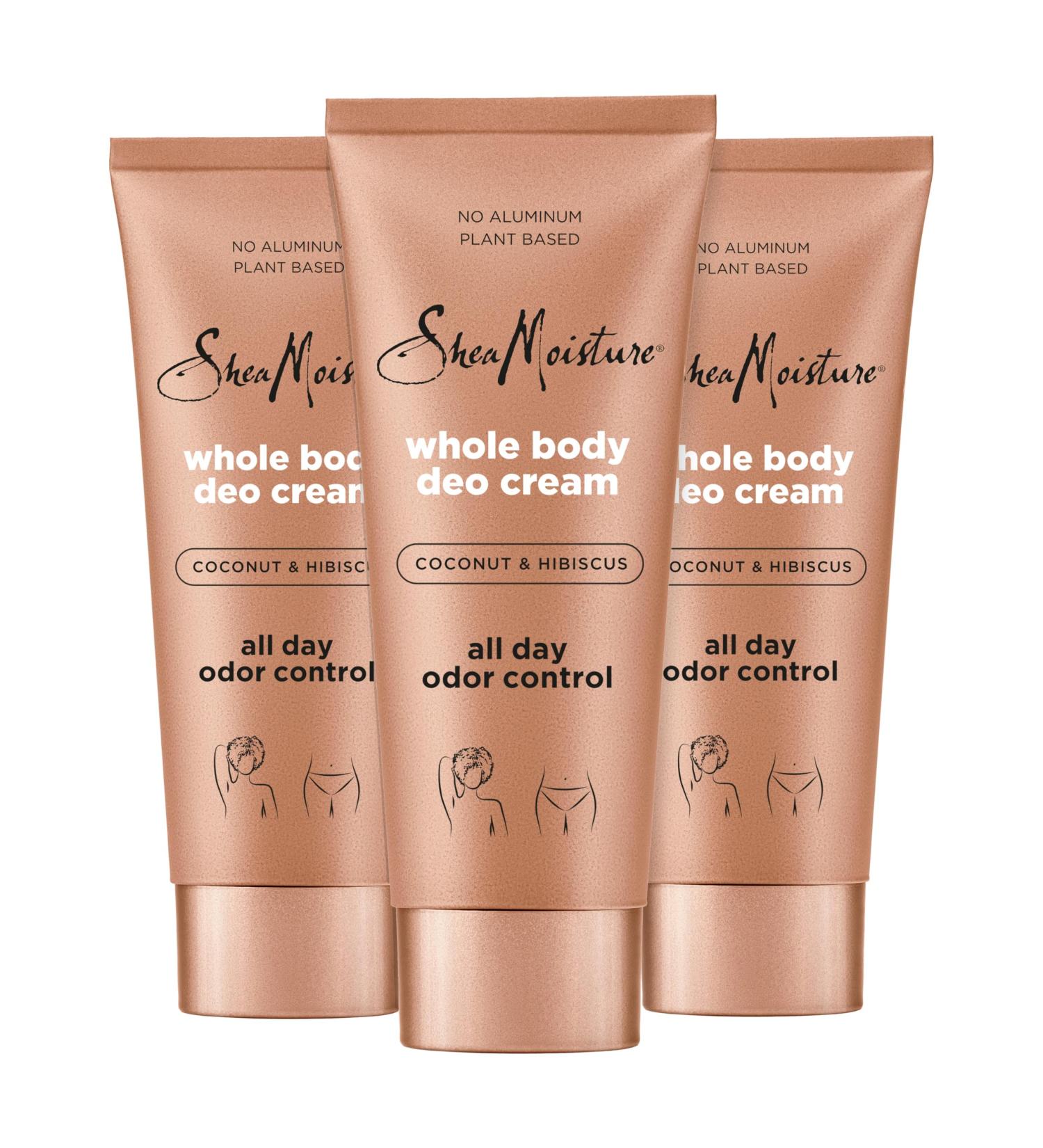 SheaMoisture Whole Body Deo Cream Coconut & Hibiscus - 3 Count Aluminum-Free All-Day Odor Control 2.5 oz - International Shipping Available - Buy Online on GoSupps.com