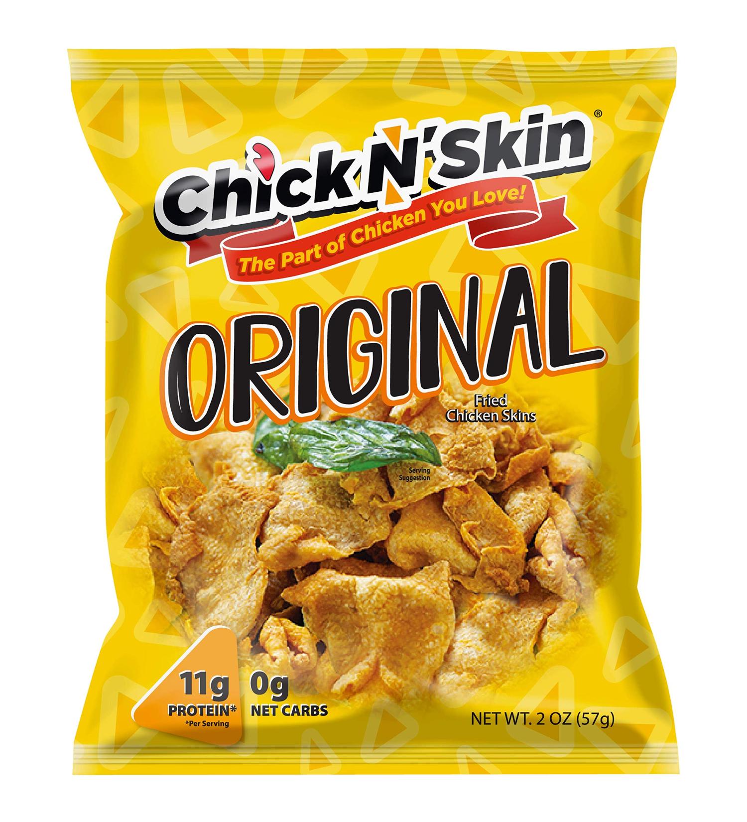 Chick N Skin Fried Chicken Skins - Original Flavor (4 Pack) | Keto & Low Carb High Protein Snacks | Gluten Free & Organic | Made in USA - Buy Online on GoSupps.com