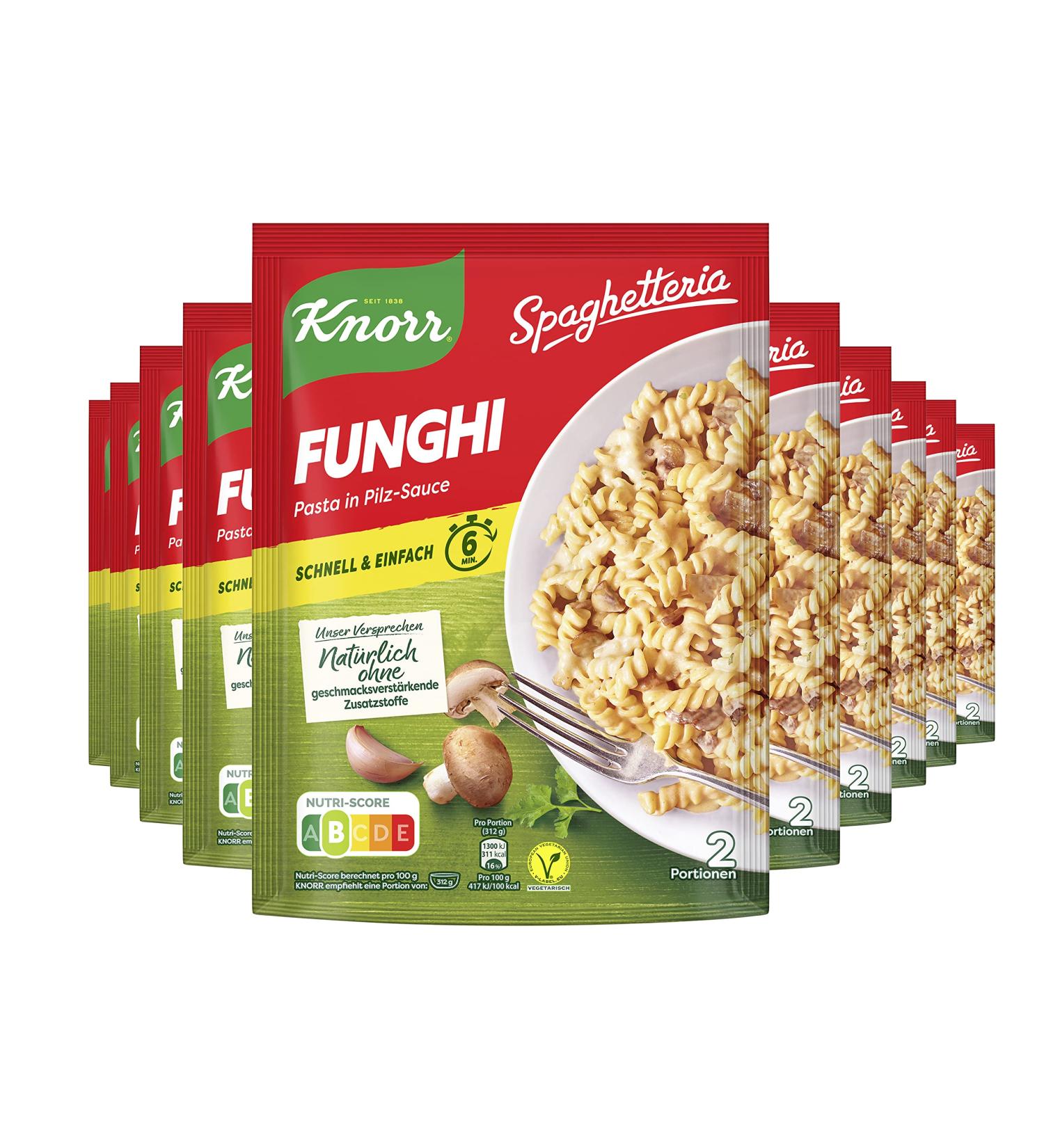 Buy Knorr Spaghetteria Funghi Pasta Ready Meal Delicious 6-Minute Dish 10x150ml Fast International Shipping - Buy Online on GoSupps.com