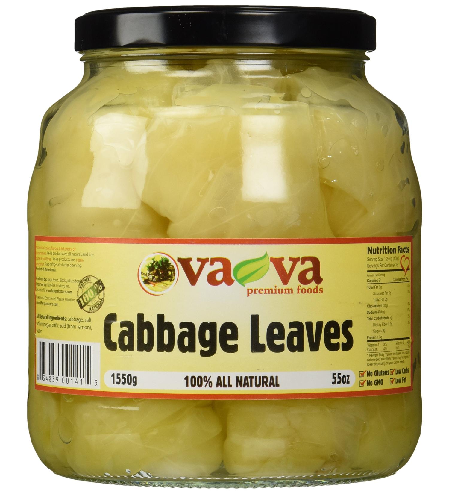 Vava Cabbage Leaves 54oz - Fresh and Delicious Pickled Cabbage for Salads and Sandwiches - Buy Online on GoSupps.com