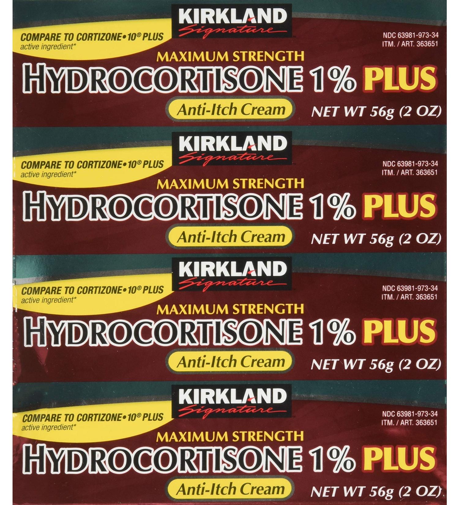 Kirkland Signature Maximum Strength Hydrocortisone Cream 1% with Aloe - 2oz (Pack of 4) - Buy Online on GoSupps.com