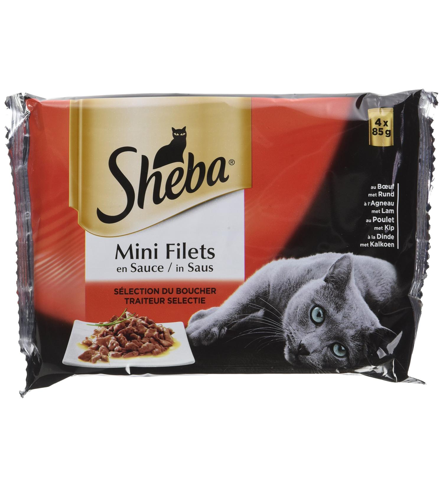 Sheba Cat Food - 52 Fresh Bags (4 x 85g) - Premium Wet Feed in Sauce for Cats - Beef Chicken Lamb Duck & Turkey - Complete & Balanced Nutrition - Buy Online on GoSupps.com