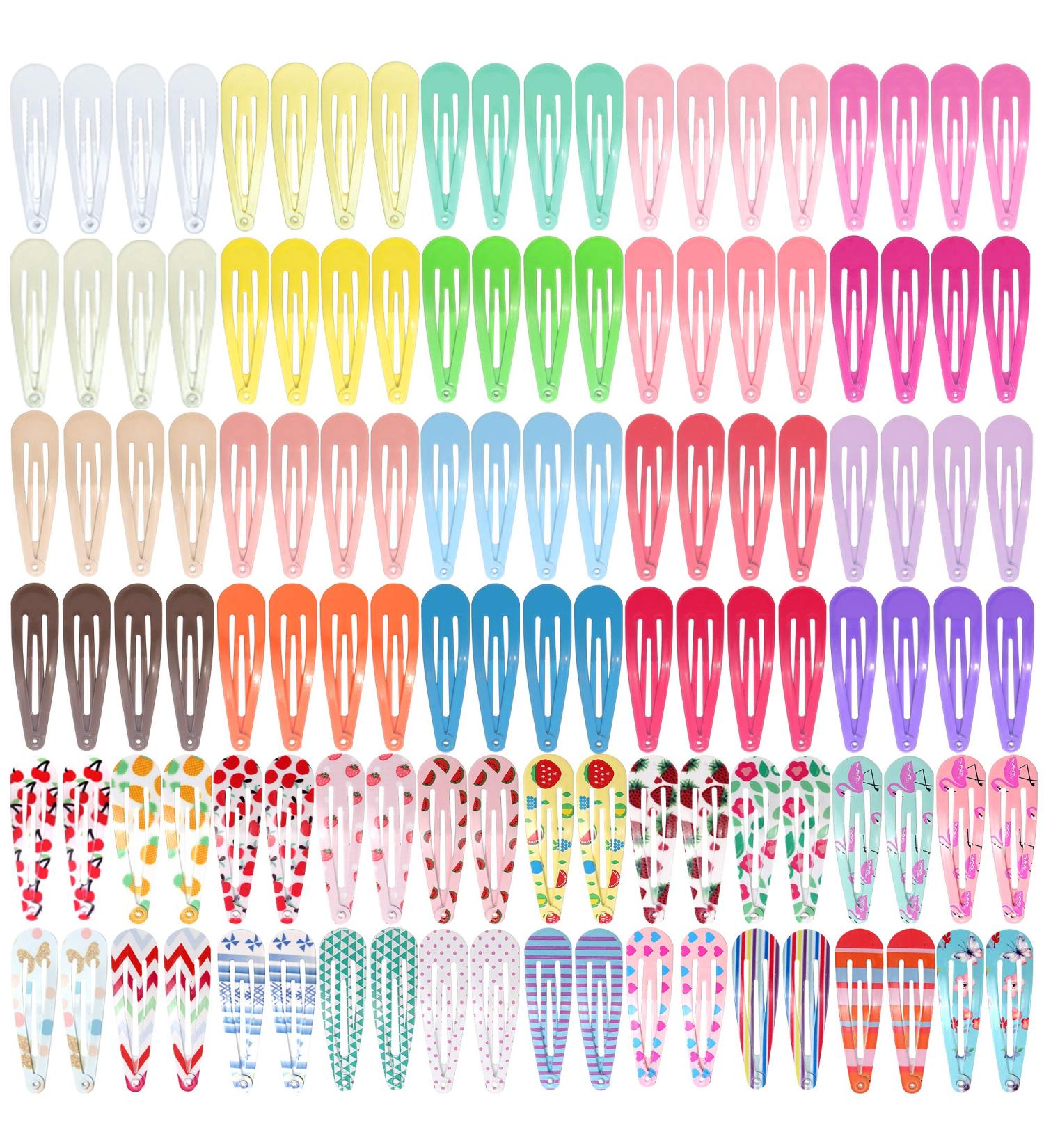 Funtopia 120-Piece Hair Clips for Girls - Candy Color Metal Snap Clips Perfect for Birthday Parties | 40 Assorted Colors - Buy Online on GoSupps.com