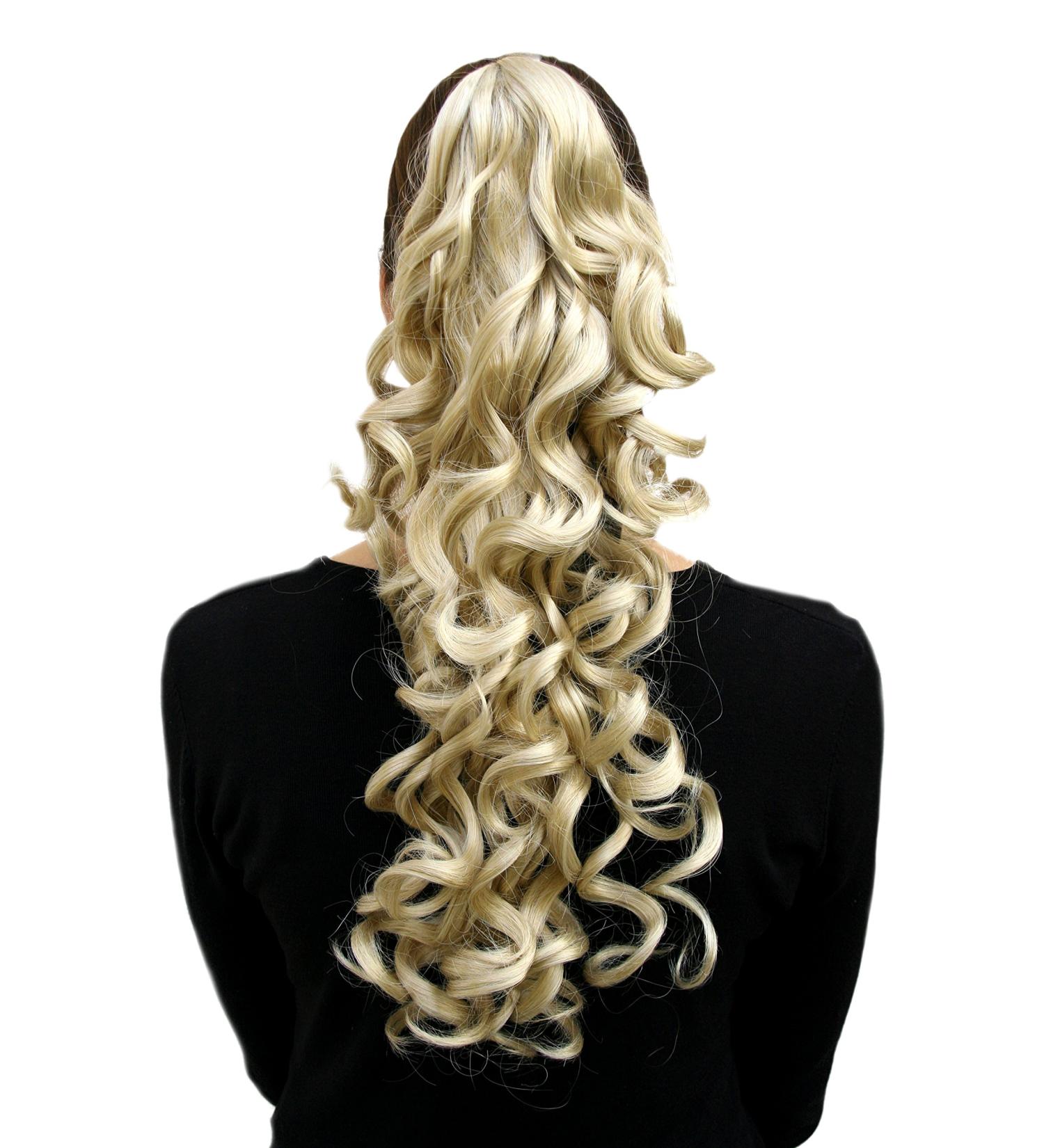 WIG ME UP - NC218-202 hairpiece FULL PONYTAIL curly long LIGHT BLONDE (shade 202)
