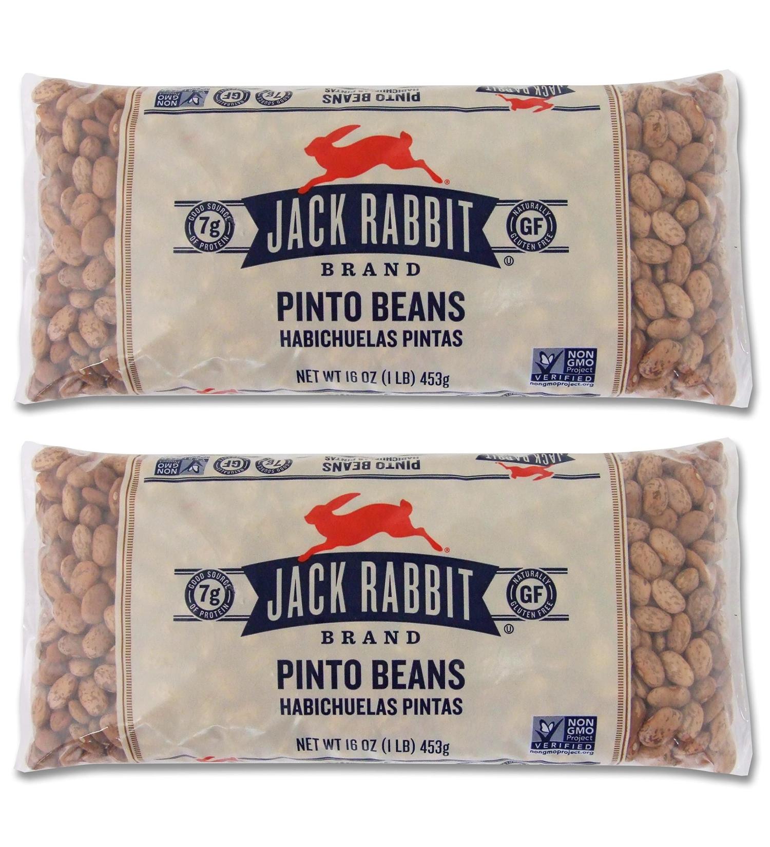Jack Rabbit Pinto Beans 16 oz - Pack of 2 | Premium Quality Beans - Buy Online on GoSupps.com