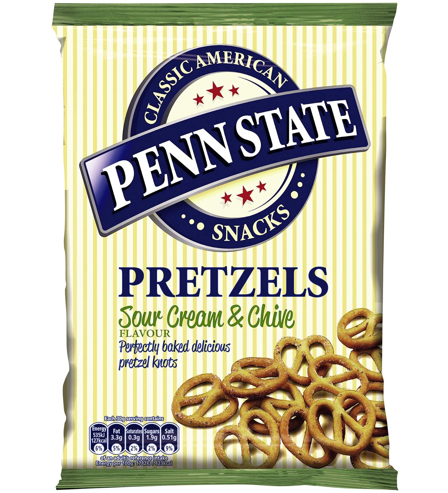Penn State Sour Cream & Chive Pretzels - 8x175g