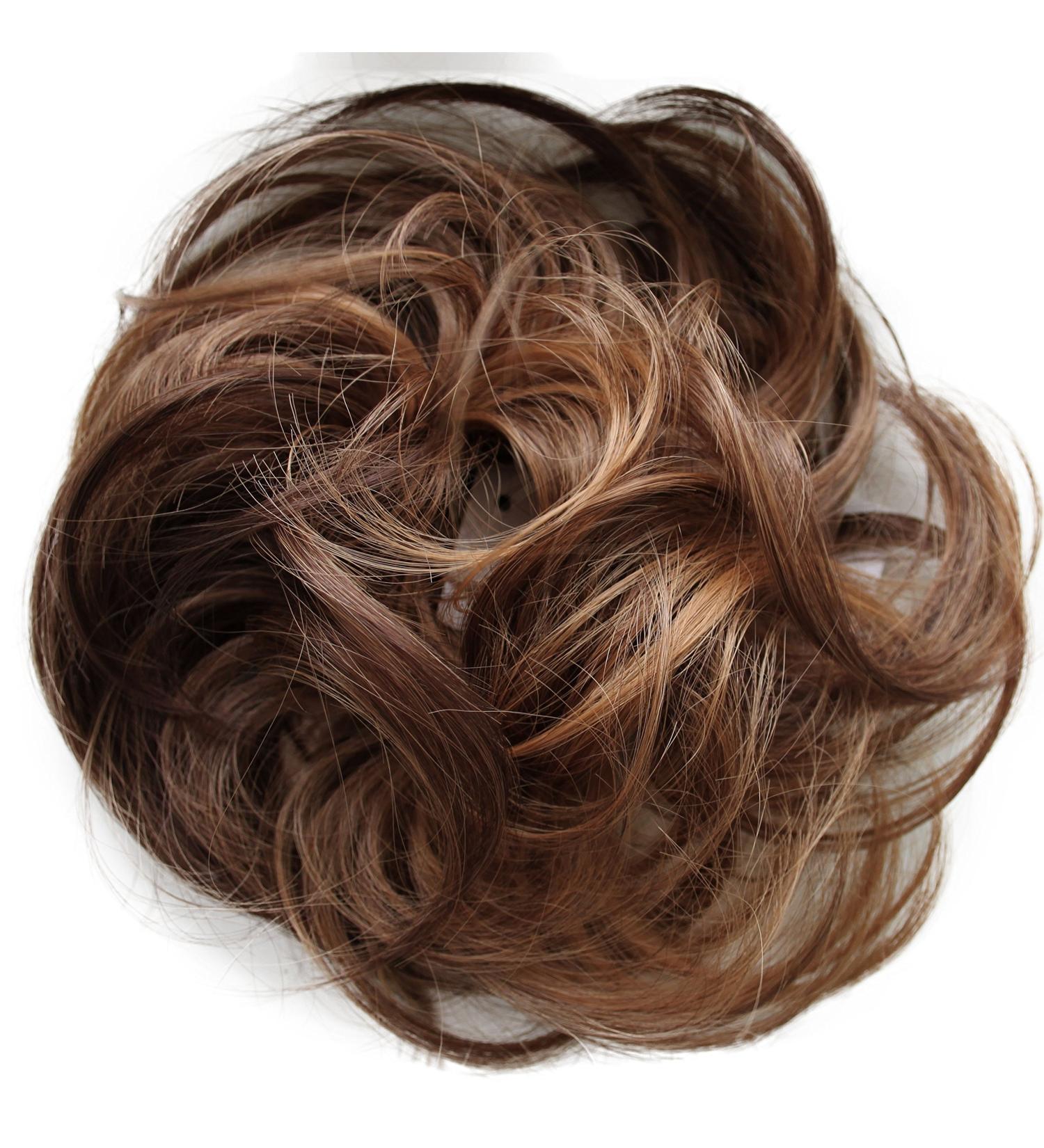 CAISHA by PRETTYSHOP Synthetic Fiber Hairpiece Scrunchie Scrunchy Updo Slightly Wavy Brown Mix G31B brown mix #30H26 G31B