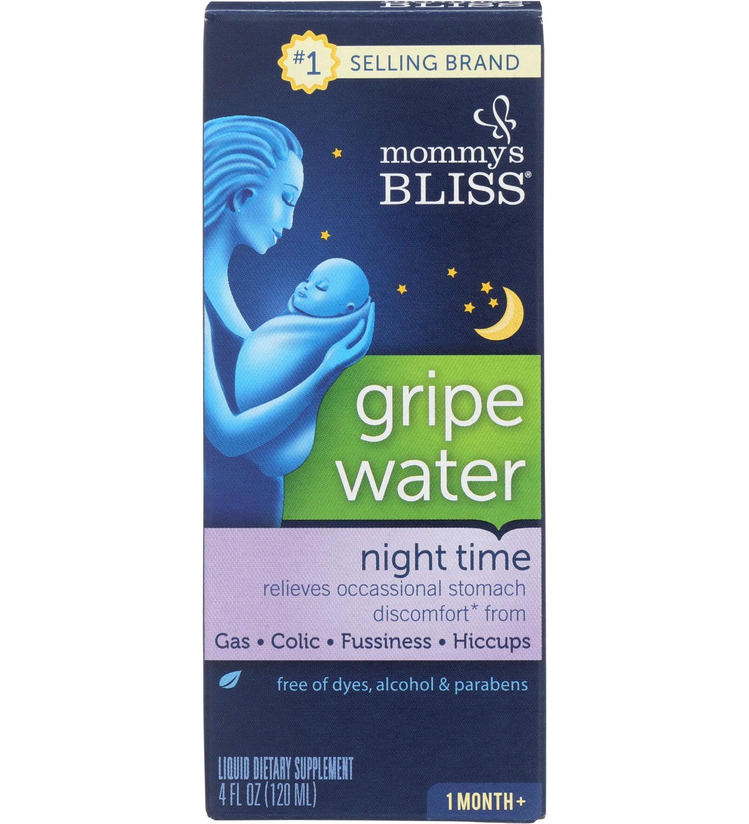 Mommy's Bliss Night Time Gripe Water 4 fl oz - Soothes Baby's Tummy (1 Month+) - Buy Online on GoSupps.com