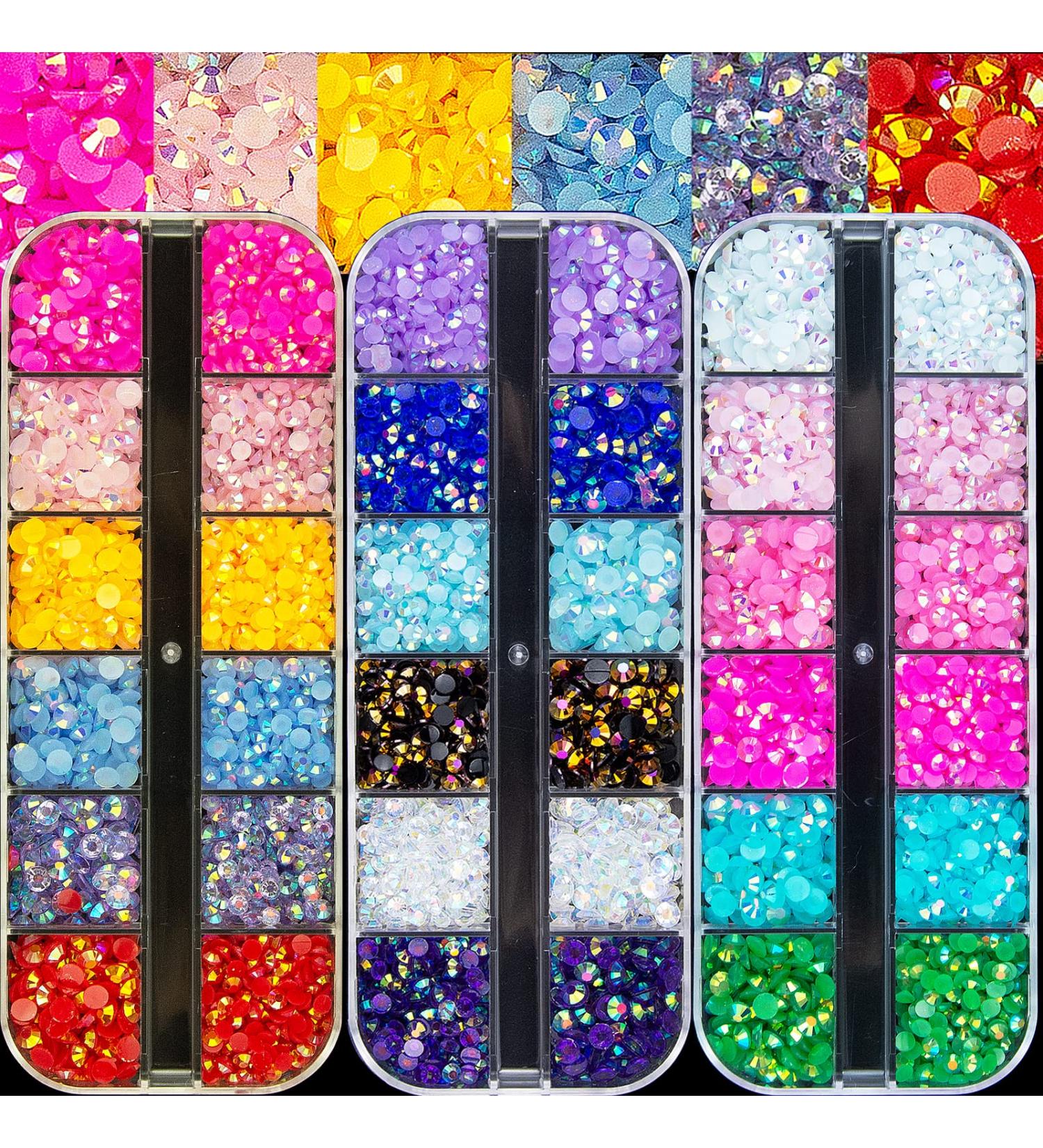 Candy Color Jelly Acrylic Nail Rhinestones - 8100 Pcs Rhinestones in Pink, Blue, Green - Perfect for Nail DIY Crafts and Jewelry - S2 Collection - Buy Online on GoSupps.com