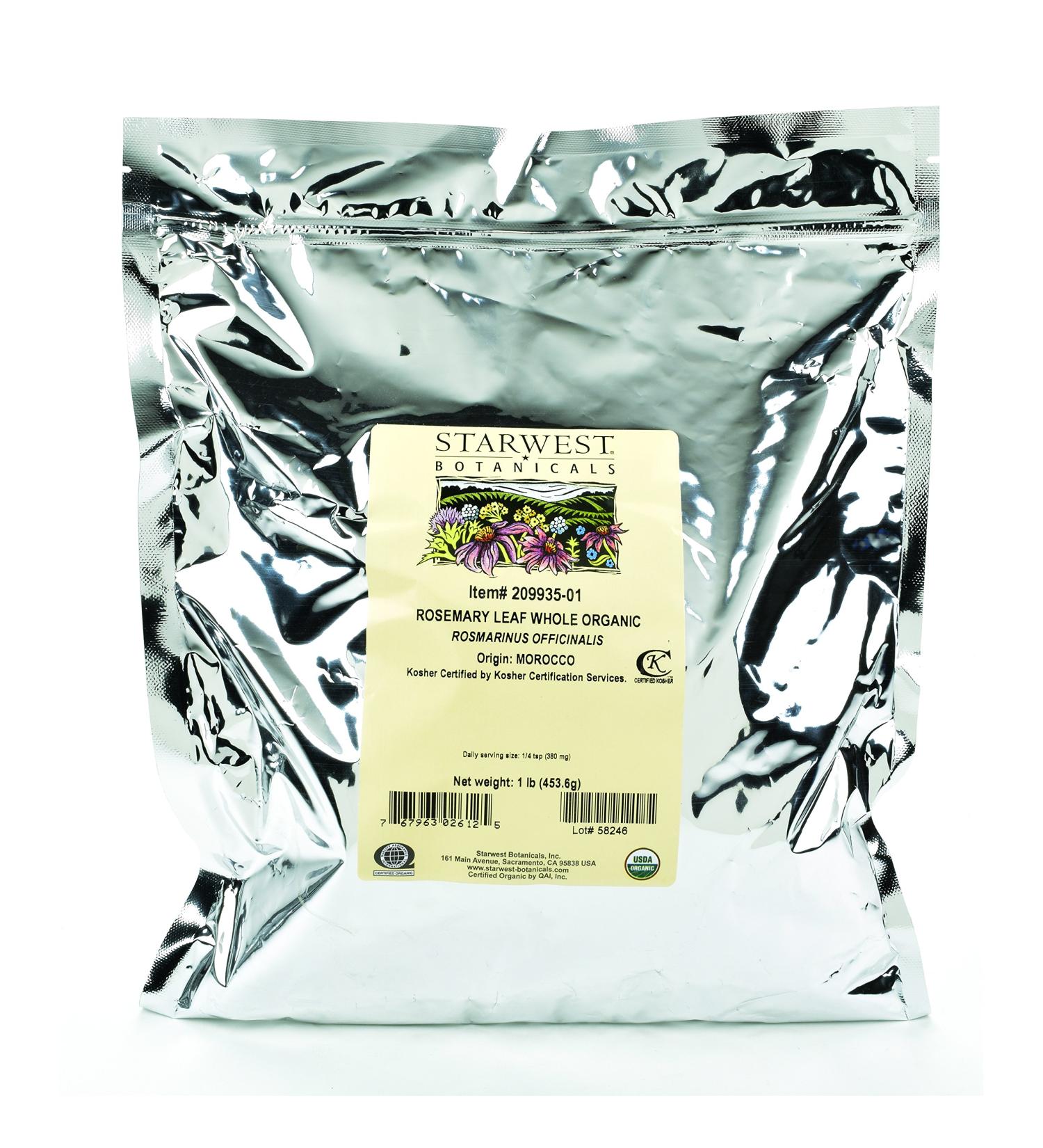 Starwest Botanicals Organic Rosemary Leaf Whole 1 lb (453.6 g)