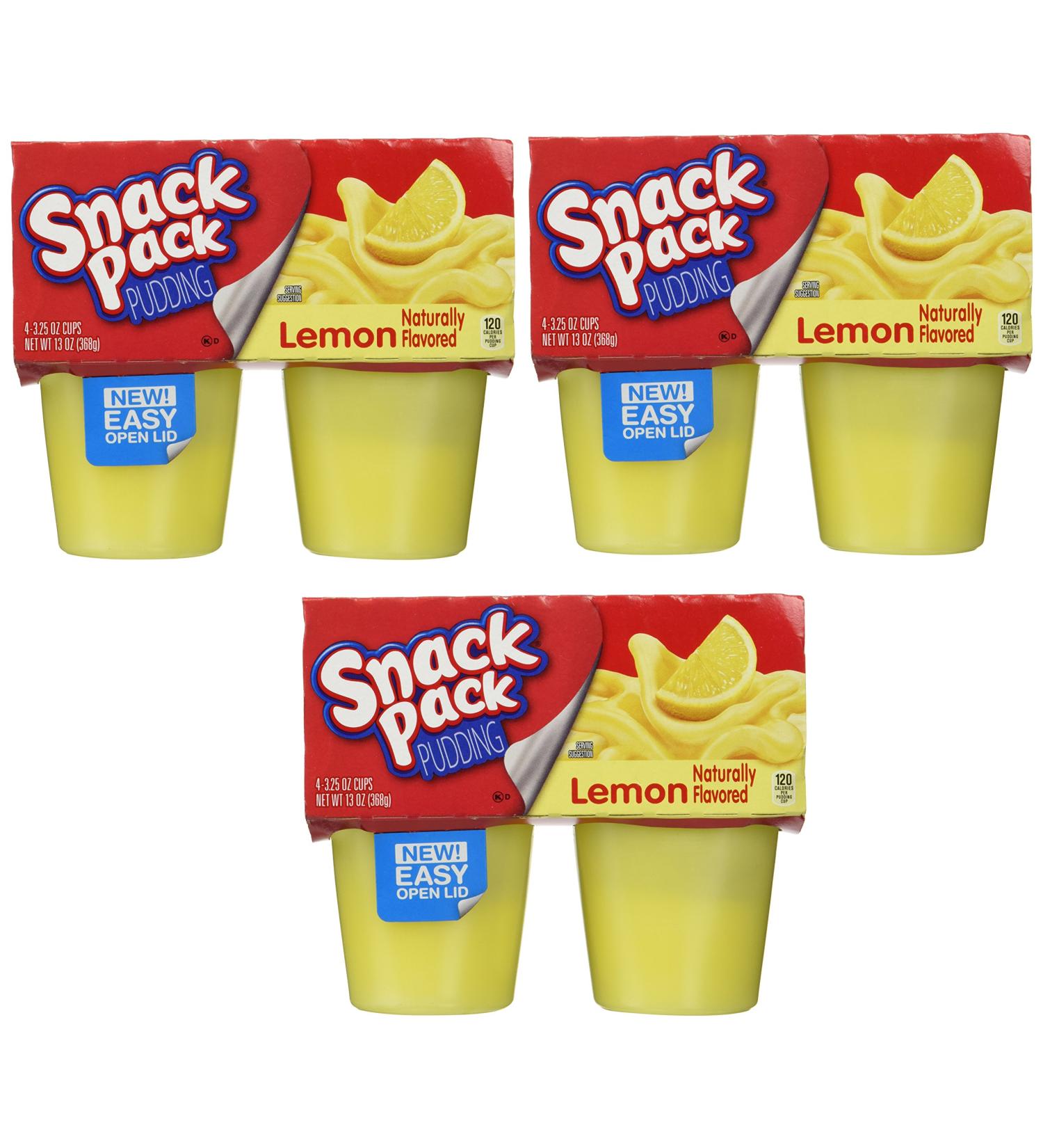 Hunt's Snack Pack Lemon Pudding 3.25 oz - 4 ct (Pack of 3) - Delicious Snack Packs for On-the-Go Enjoyment - Buy Online on GoSupps.com