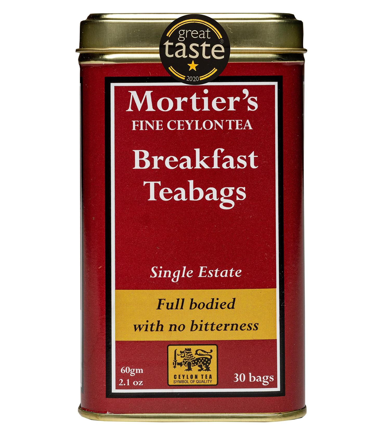 Mortier's Ceylon Breakfast Tea Bags - Great Taste Award Winner - 30 Premium Ceylon Tea Bags - Buy Online on GoSupps.com