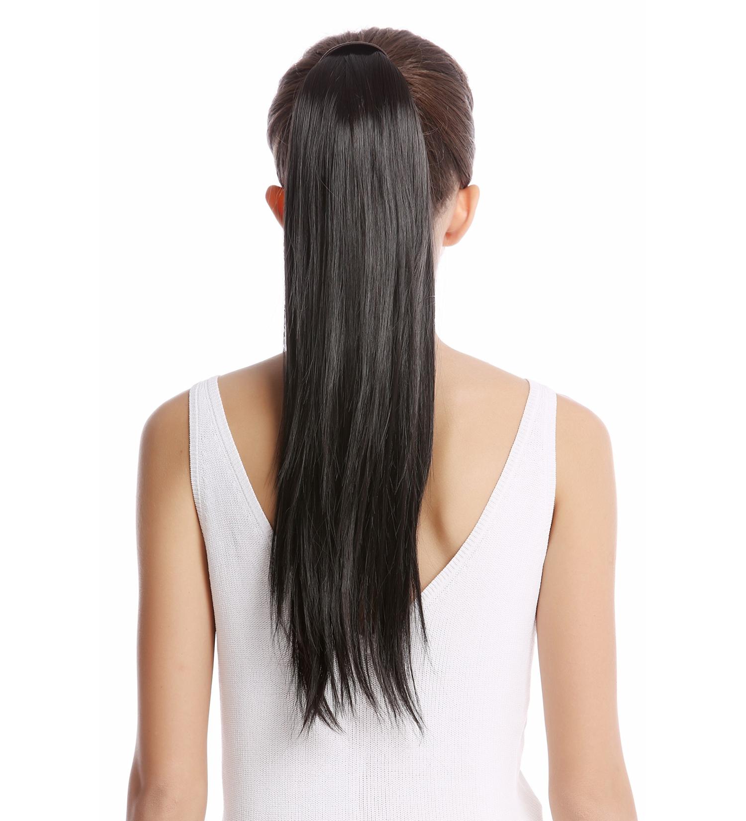 WIG ME UP - Srosy-3 hairpiece braid ponytail new system with comb headband hairband brown dark brown straight 55 cm