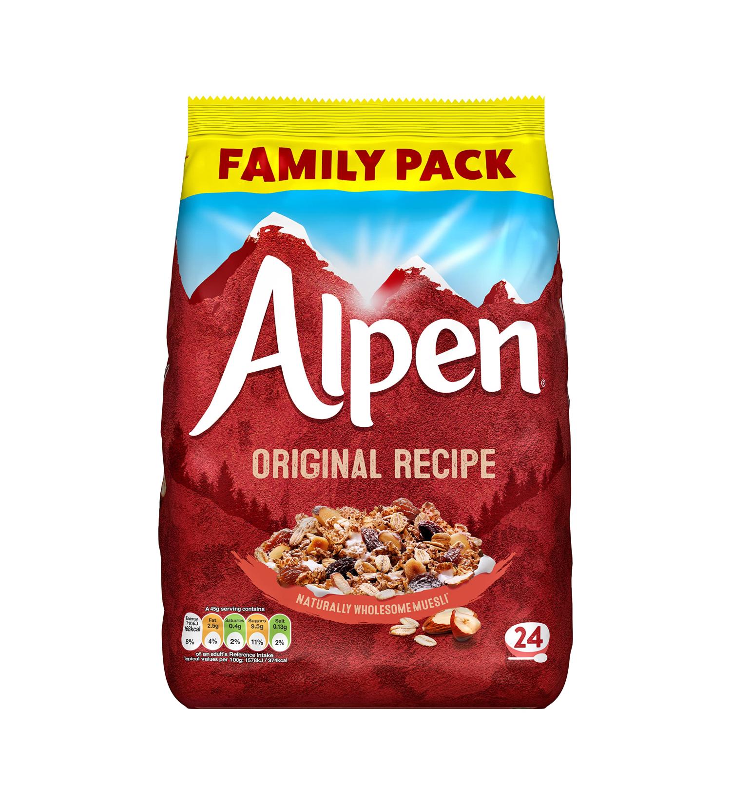 Alpen No Added Sugar Swiss Style Muesli Wholegrain Oat Wheat Breakfast - 1.1kg - Buy Online on GoSupps.com