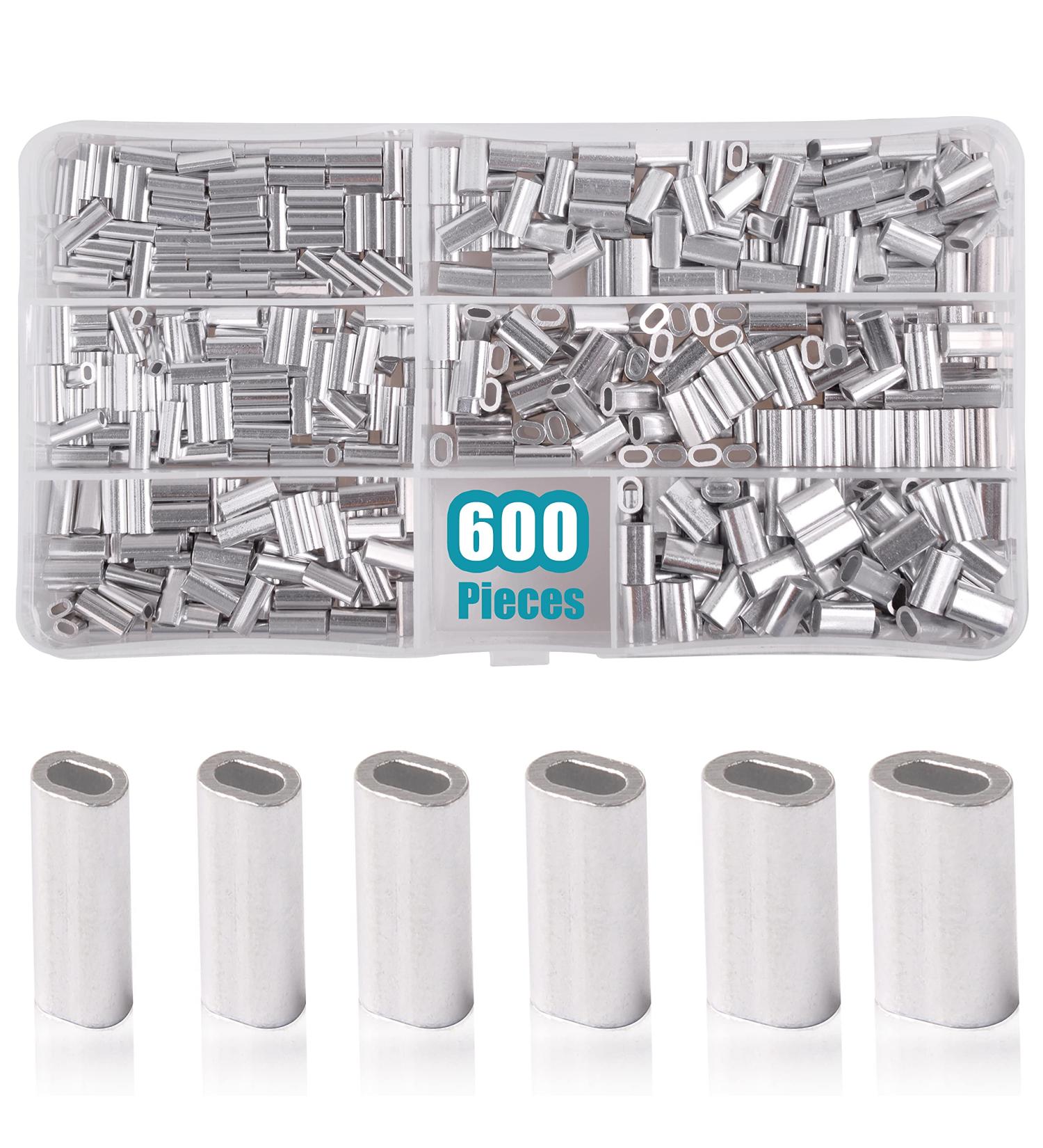 OROOTL Fishing Crimp Sleeves Kit - 600pcs Assorted Aluminum Sleeves for Fishing Line Rigging - Buy Online on GoSupps.com