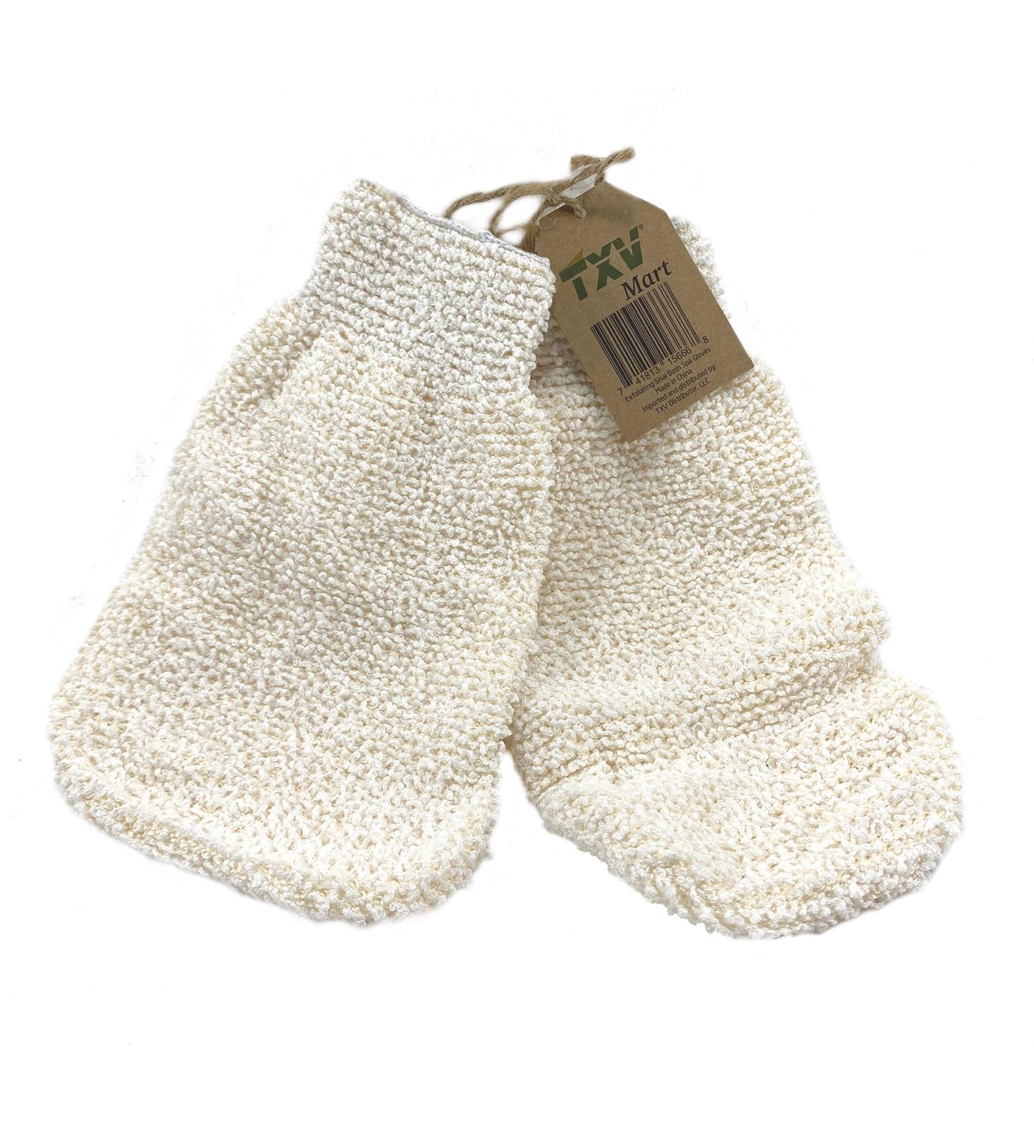 TXV Mart Natural Exfoliating Sisal Body Bath Gloves - Deeply Clean, Remove Dead Skin | Bathroom Shower Spa - 1 Pair - Buy Online on GoSupps.com