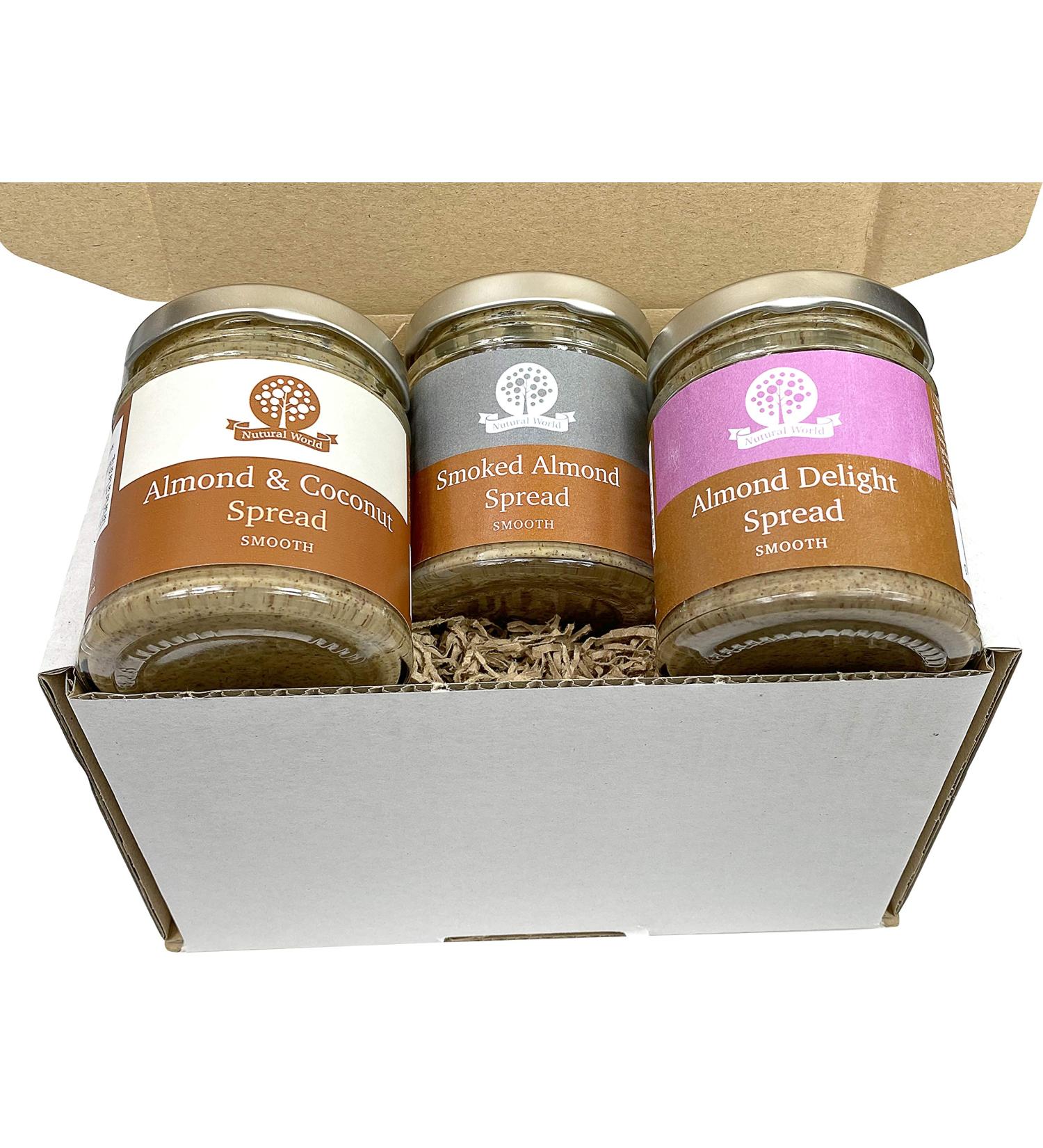 Nutural World - Special Almond Nut Butter Collection - Smooth (Set of 3) - 170g - Buy Online on GoSupps.com